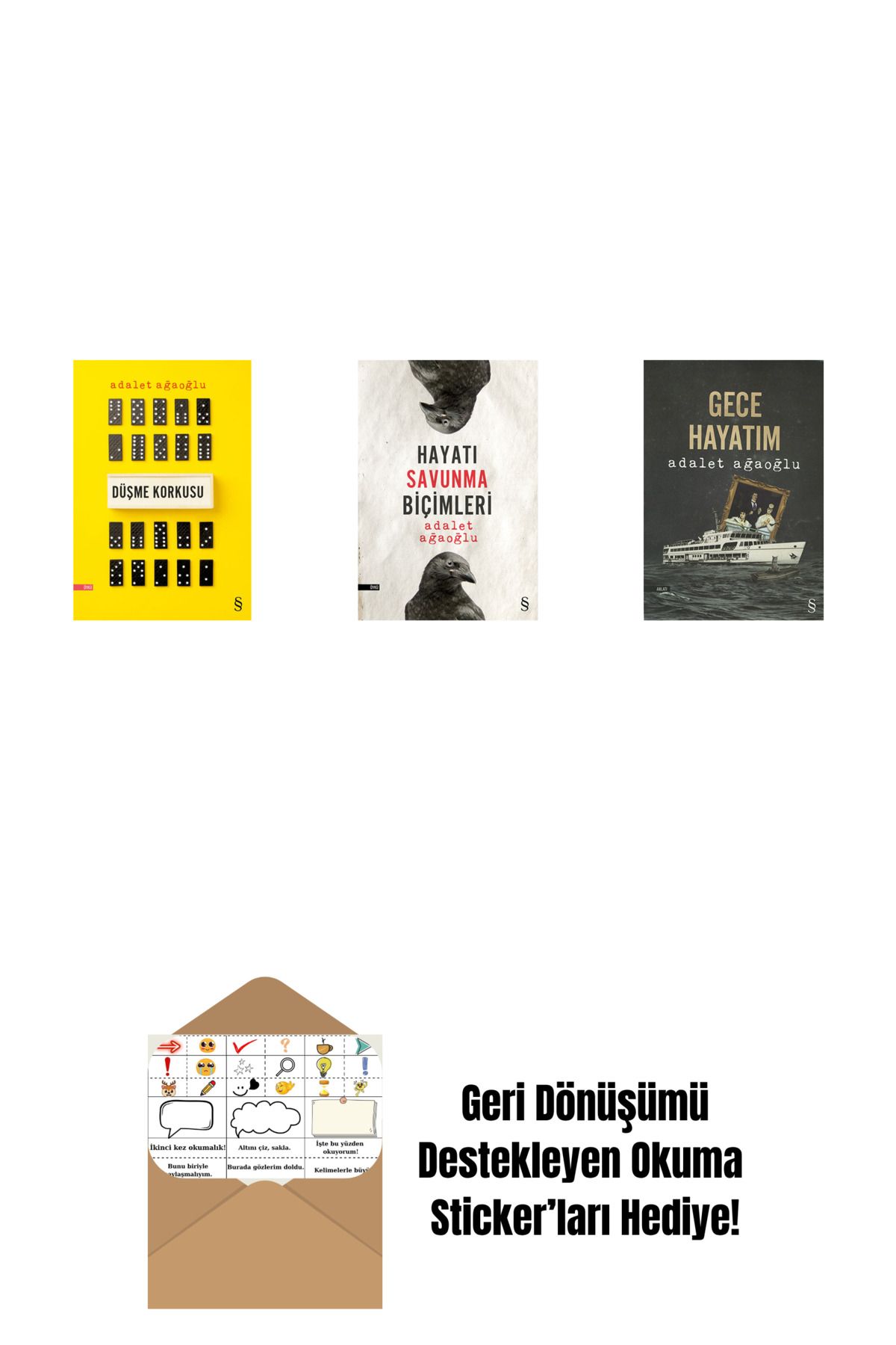 Everest Yayınları Düşme Korkusu + Hayatı Savunma Biçimleri + Gece Hayatım + Okuma Sticker'ları