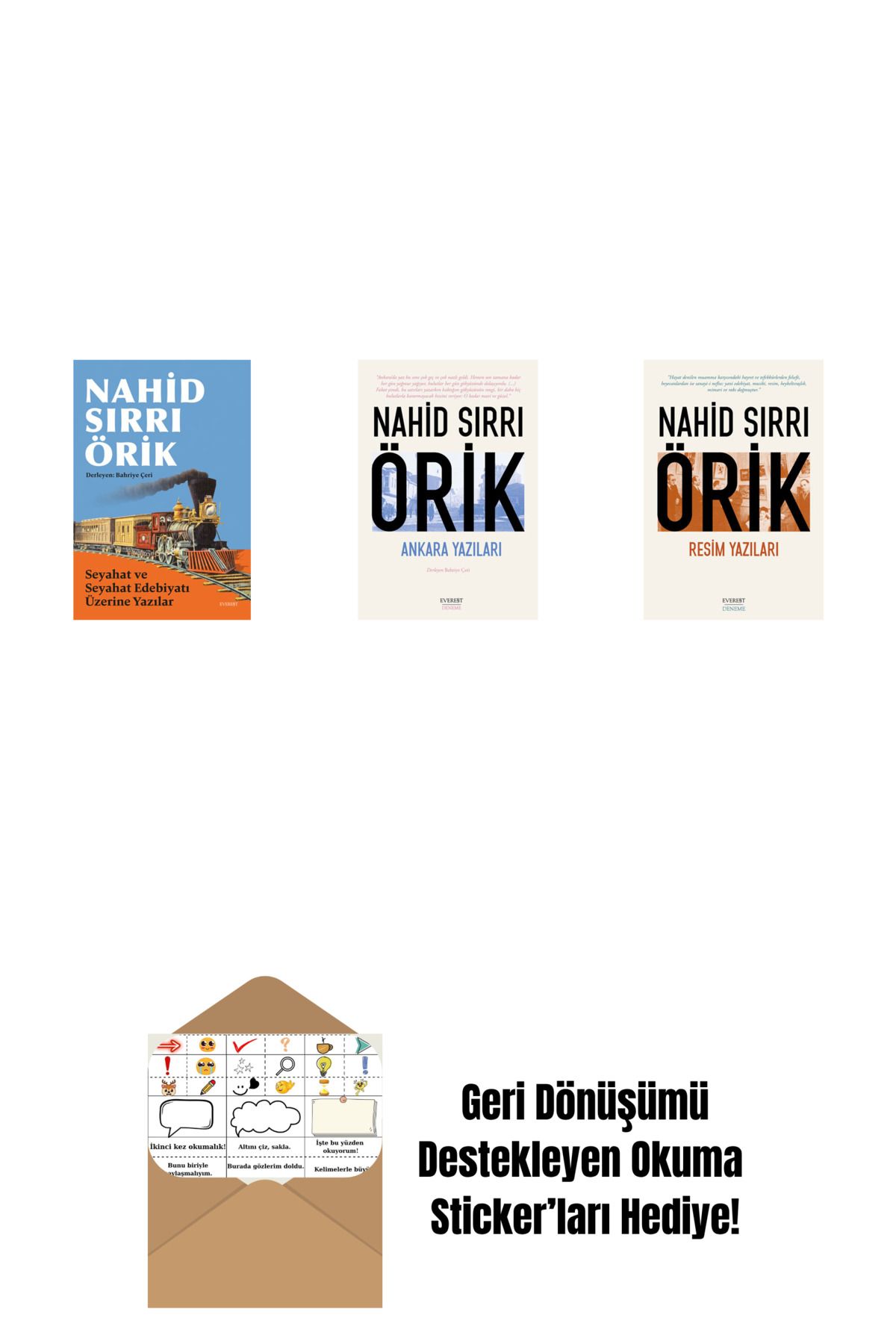 Everest Yayınları Seyahat ve Seyahat Edebiyatı Üzerine Yazılar + Ankara Yazıları + Resim Yazıları + Okuma Sticker'ları