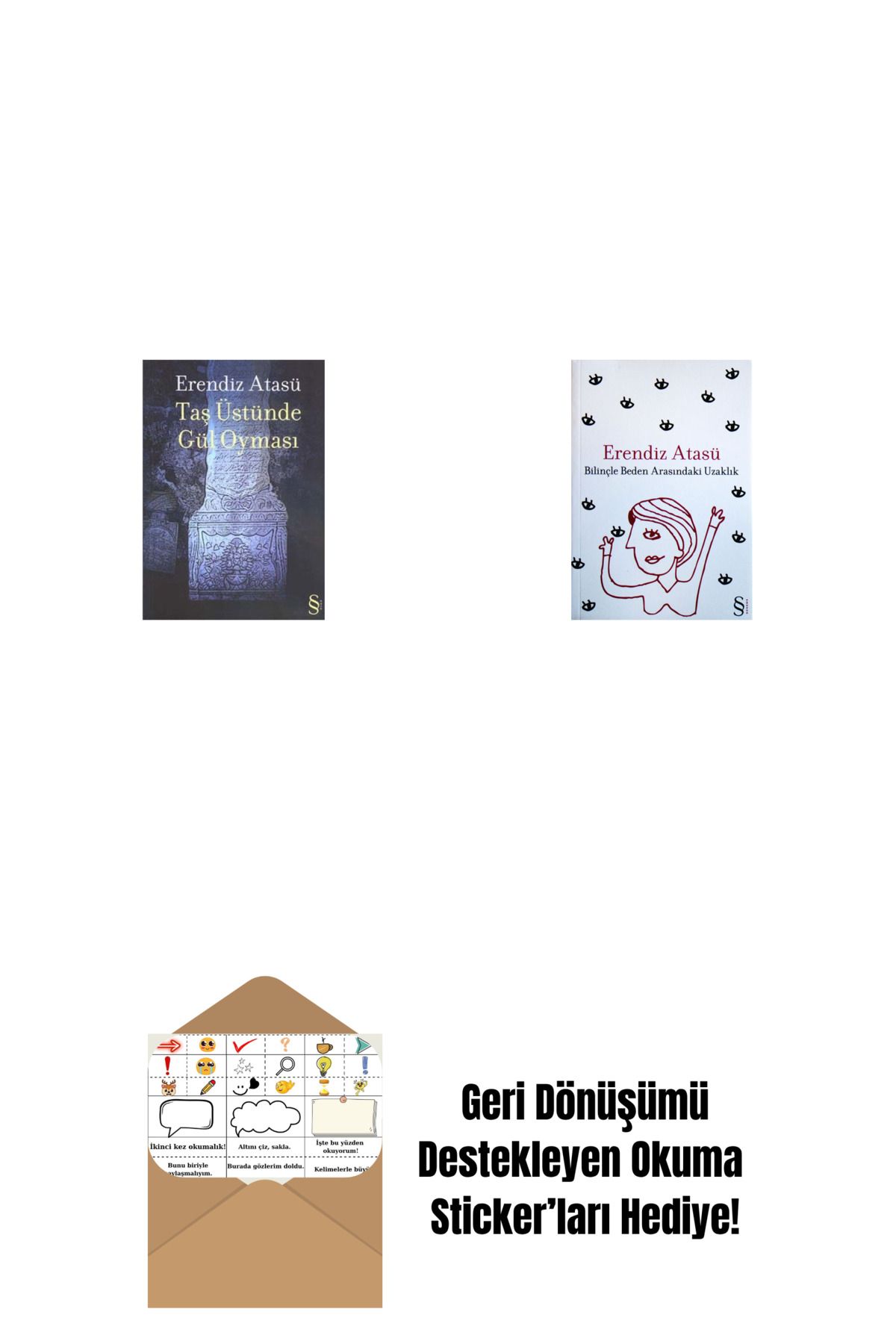 Everest Yayınları Taş Üstünde Gül Oyması + Bilinçle Beden Arasındaki Uzaklık + Okuma Sticker'ları