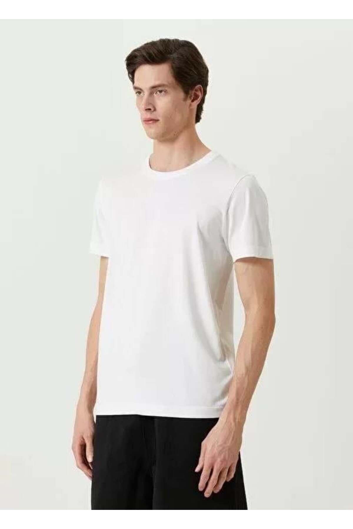 modamtn Unisex Basic Bisiklet Yaka Regular T-Shirt - Beyaz