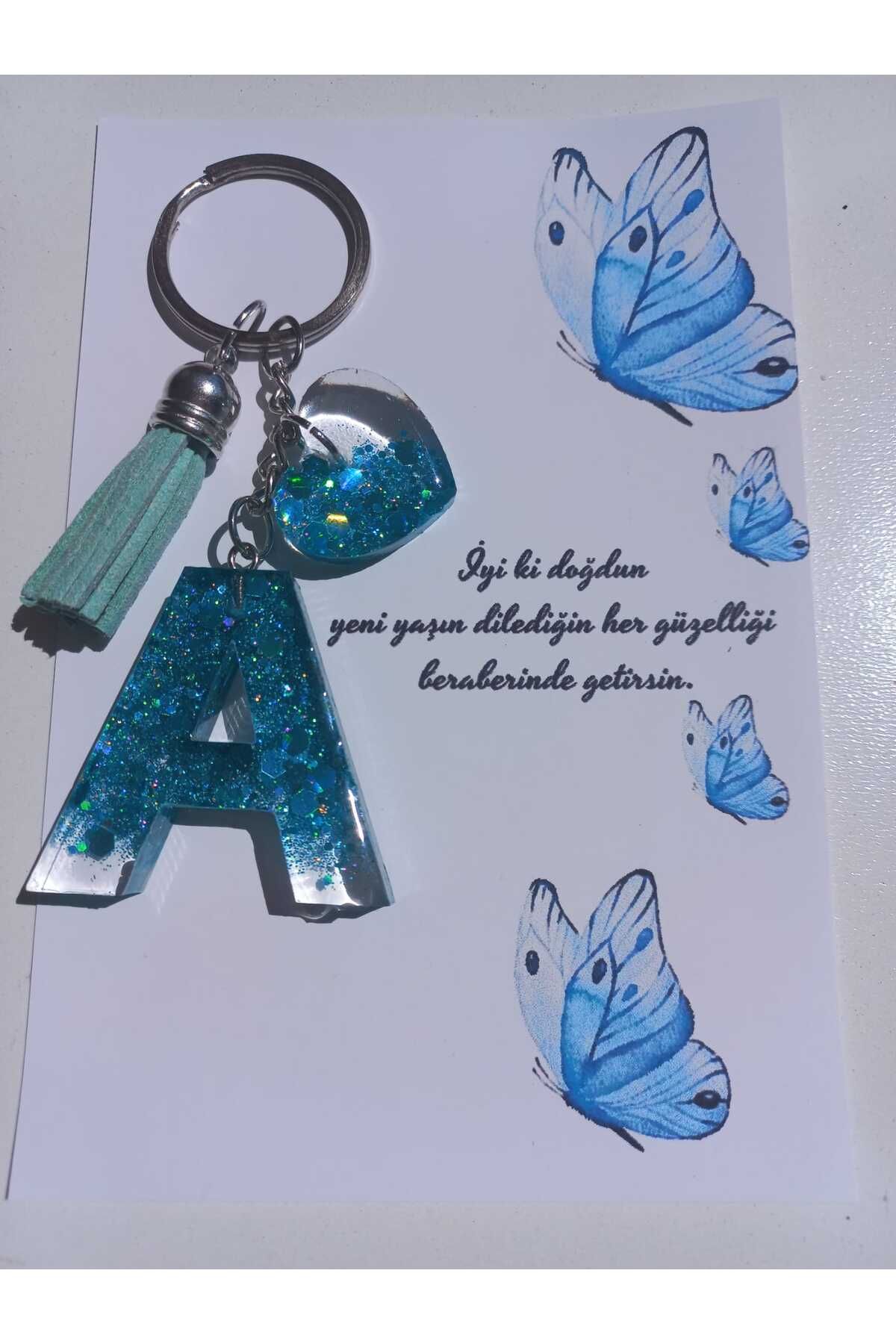 demirbasavm EL YAPIMI EPOKSİ A HARFİ ANAHTARLIK