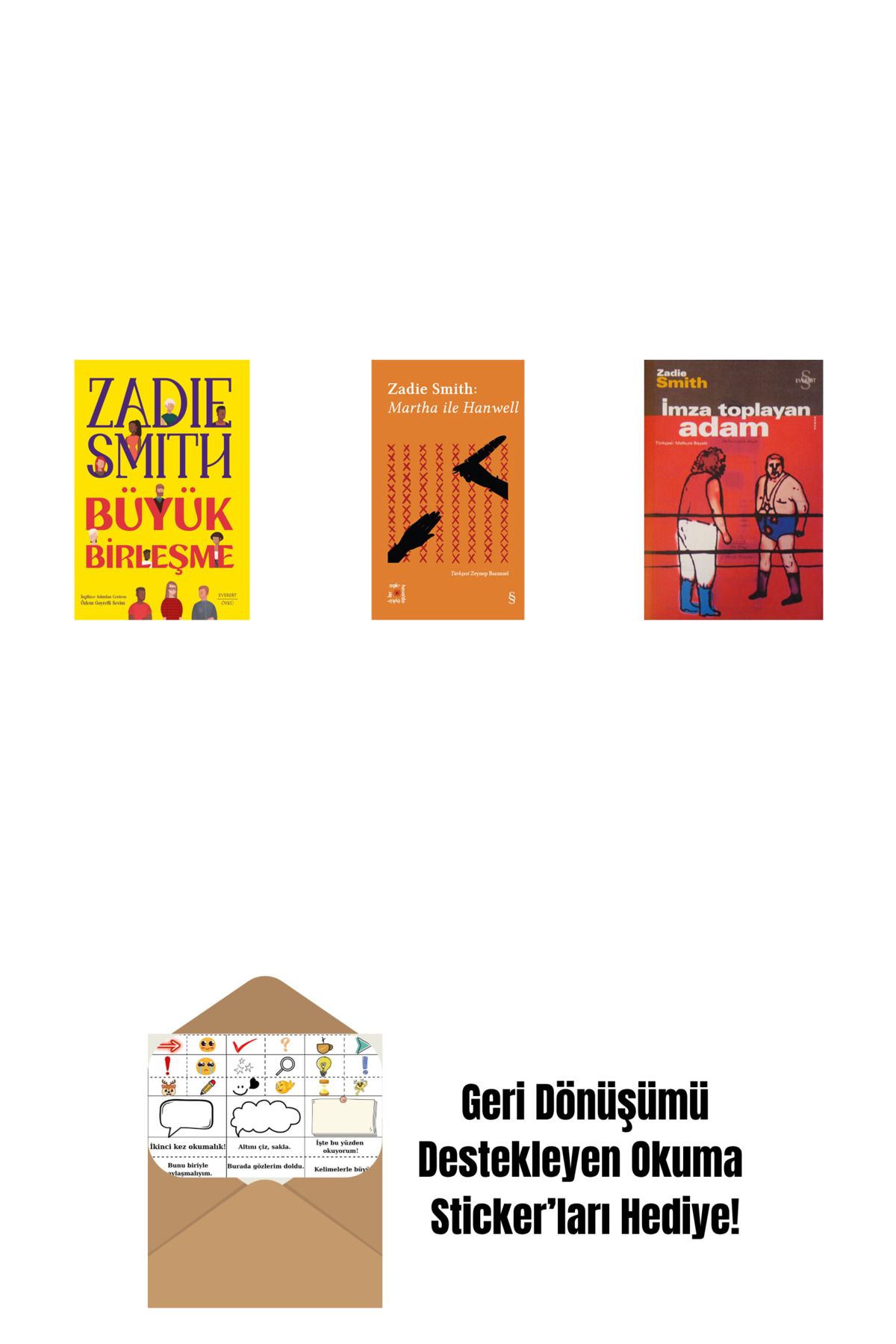 Everest Yayınları Büyük Birleşme + Everest Açıkhava 2 - Martha ile Hanwell + İmza Toplayan Adam + Okuma Sticker'ları