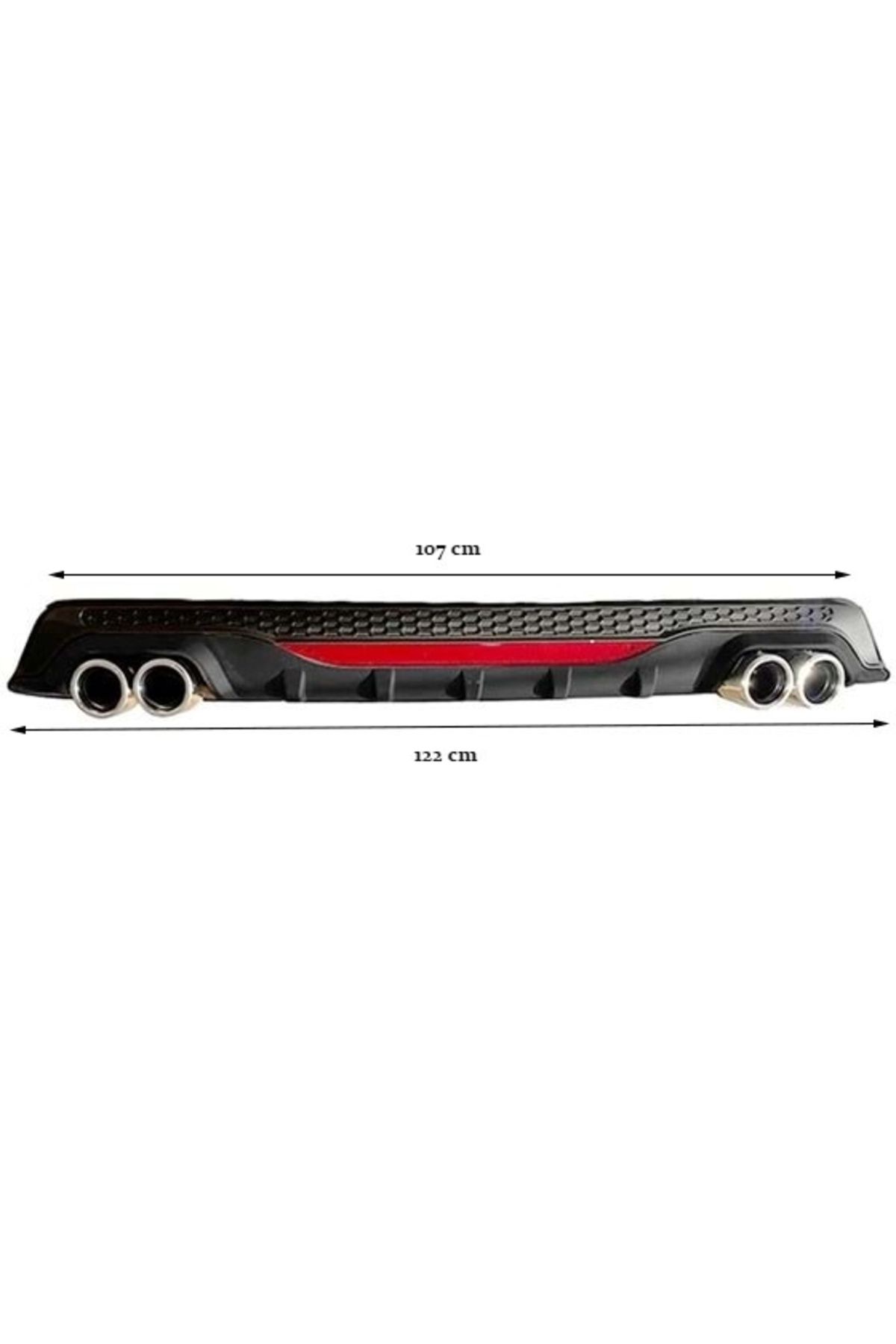 CED AUTO TRADE-Universal rear bumper diffuser, AMG B Design, matt/glossy black with reflective reflector 2