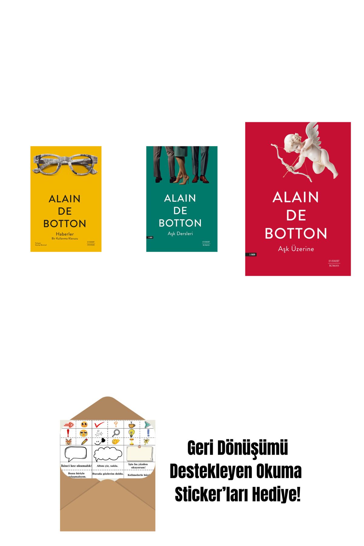 Everest Yayınları Haberler + Aşk Dersleri + Aşk Üzerine + Okuma Sticker'ları