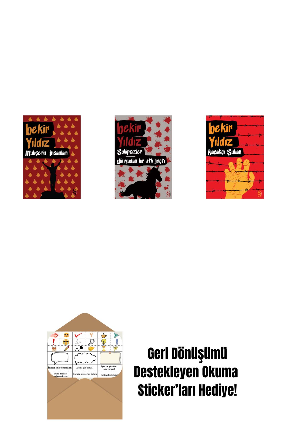 Everest Yayınları Mahşerin İnsanları + Sahipsizler - Dünyadan Bir Atlı Geçti + Kaçakçı Şahan + Okuma Sticker'ları
