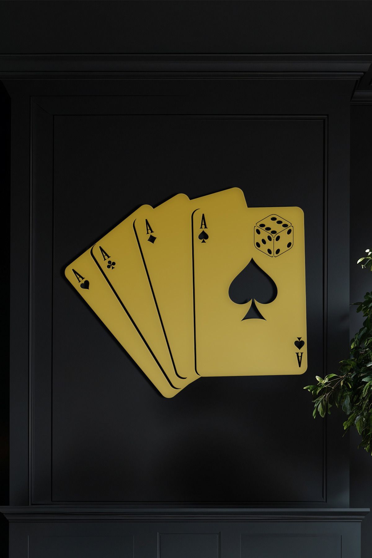 cncrafft Poker Kartları Metal Tablo – Modern Duvar Dekoru