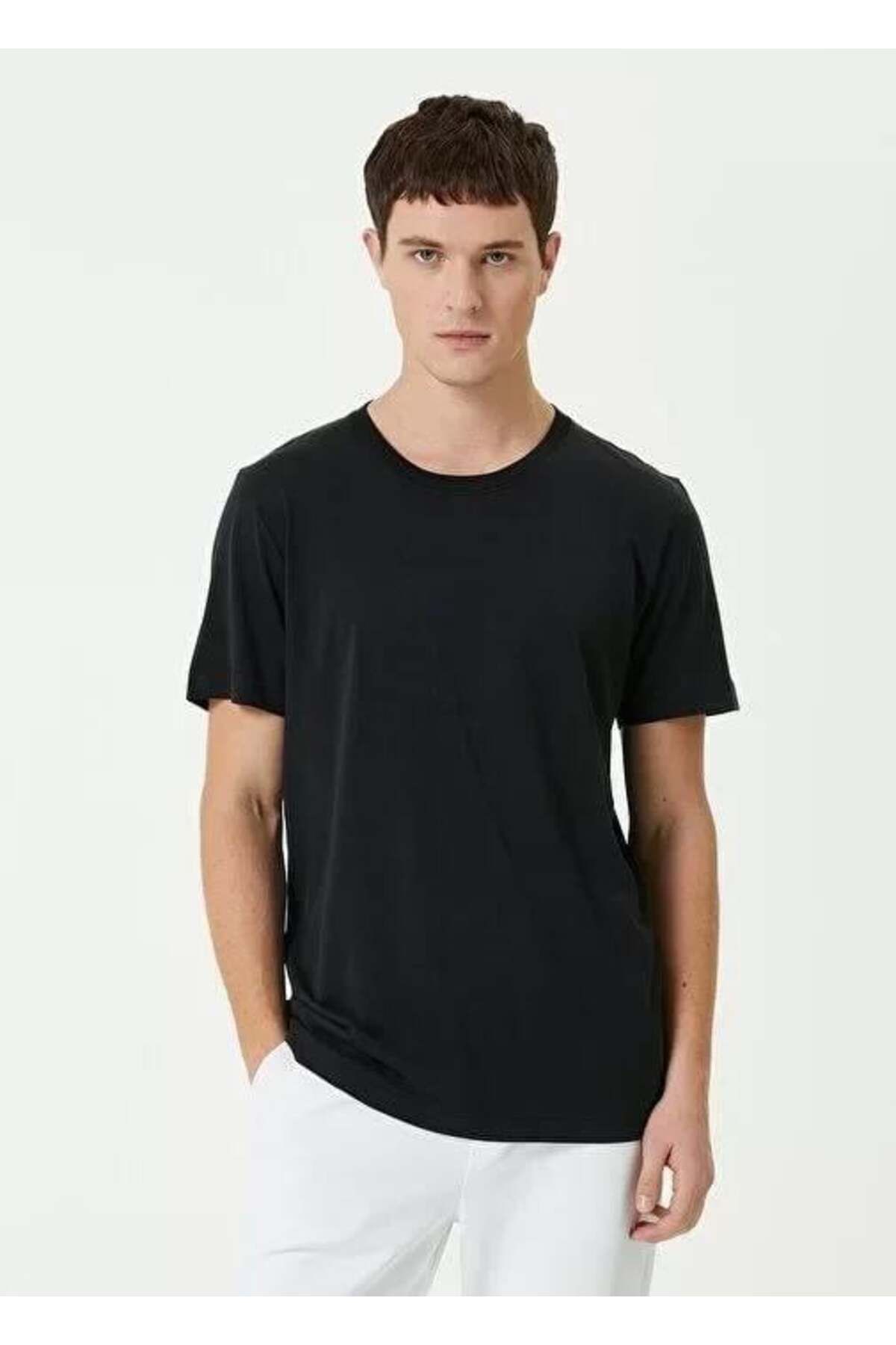 modamtn Unisex Basic Bisiklet Yaka Regular T-Shirt - Siyah