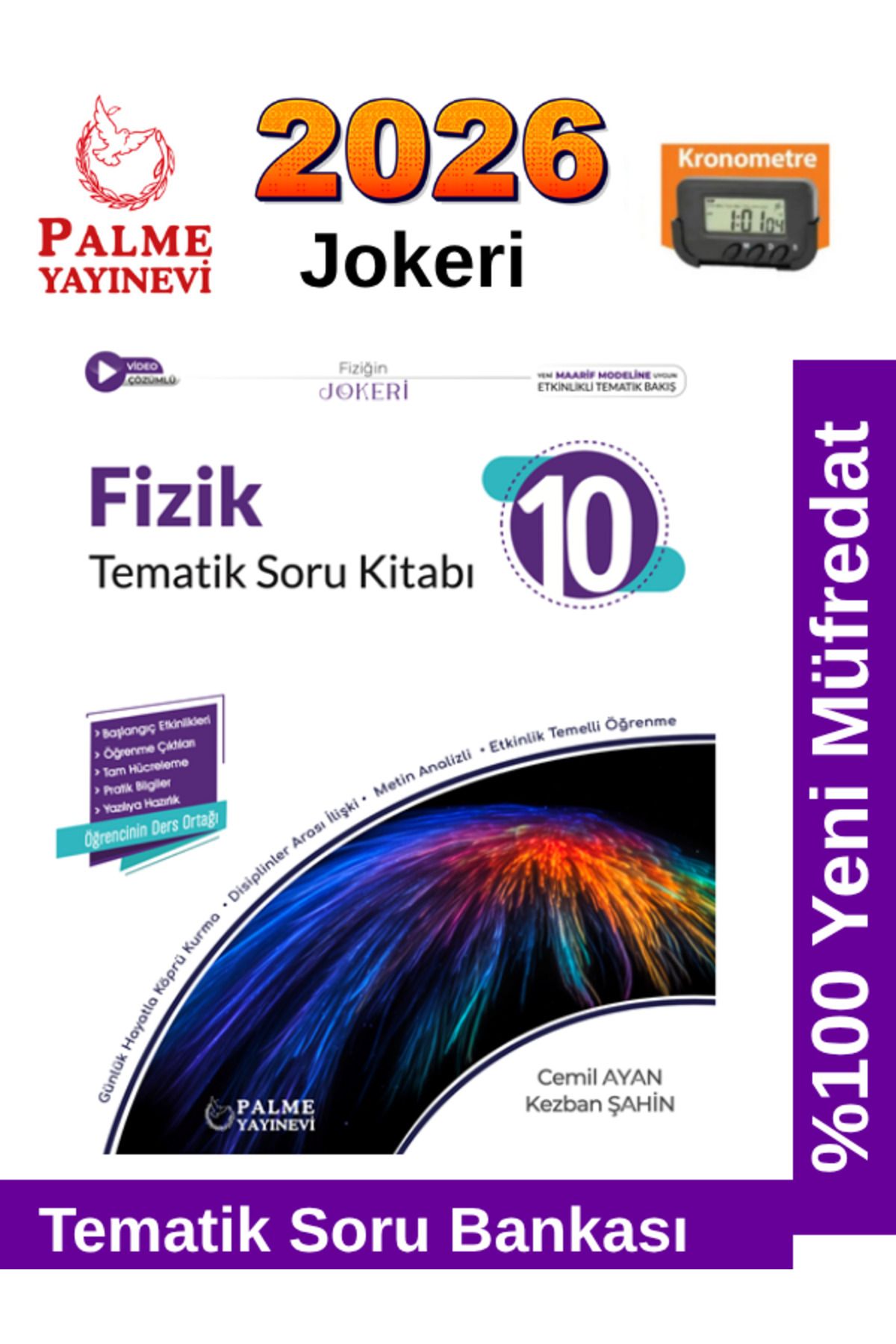 Palme Yayınevi 2026 10.Sınıf Fizik Jokeri Tematik %100 Yeni Müfredat Soru Bankası+Kronometre