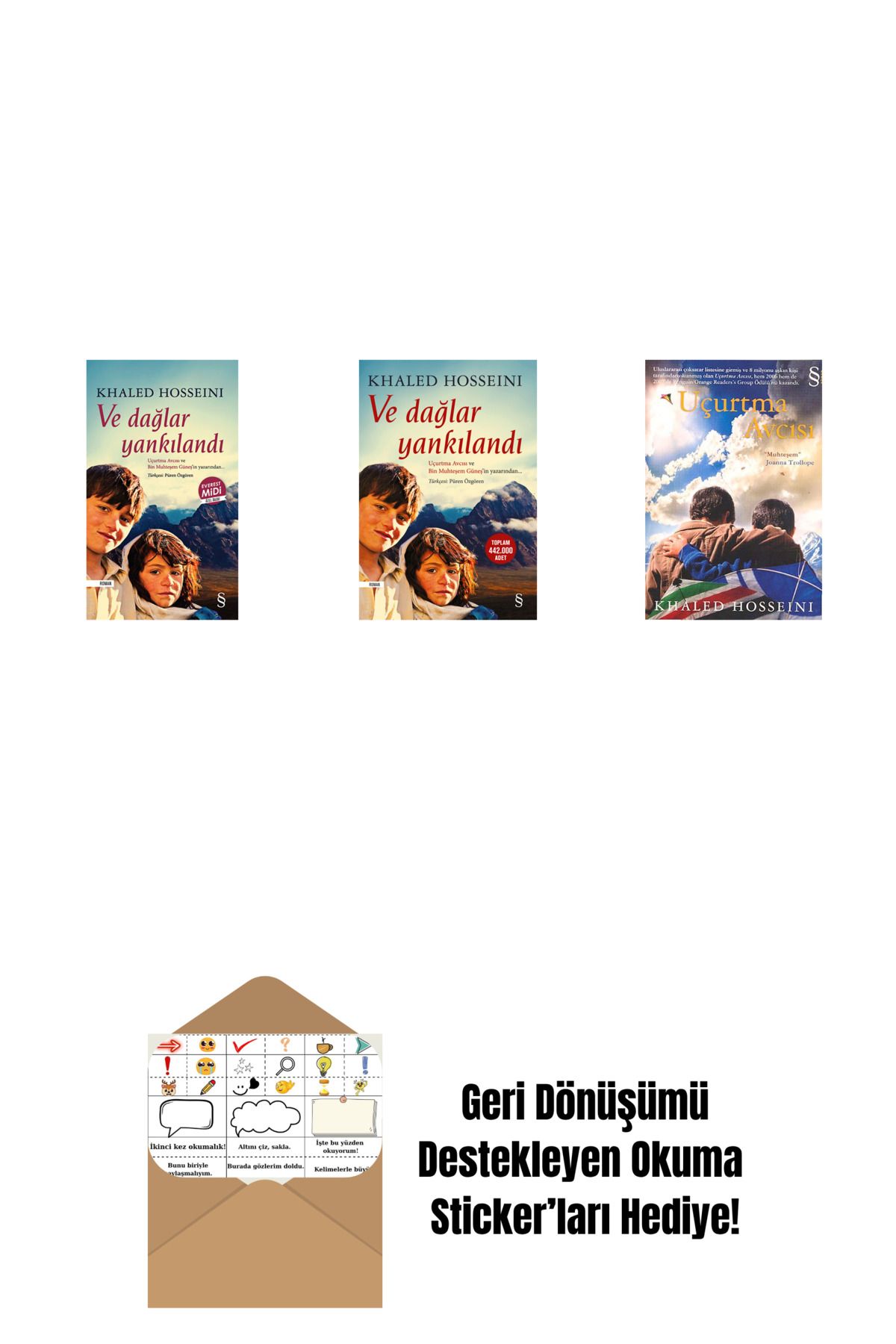 Everest Yayınları Ve Dağlar Yankılandı (Midi Boy) + Ve Dağlar Yankılandı + Uçurtma Avcısı + Okuma Sticker'ları