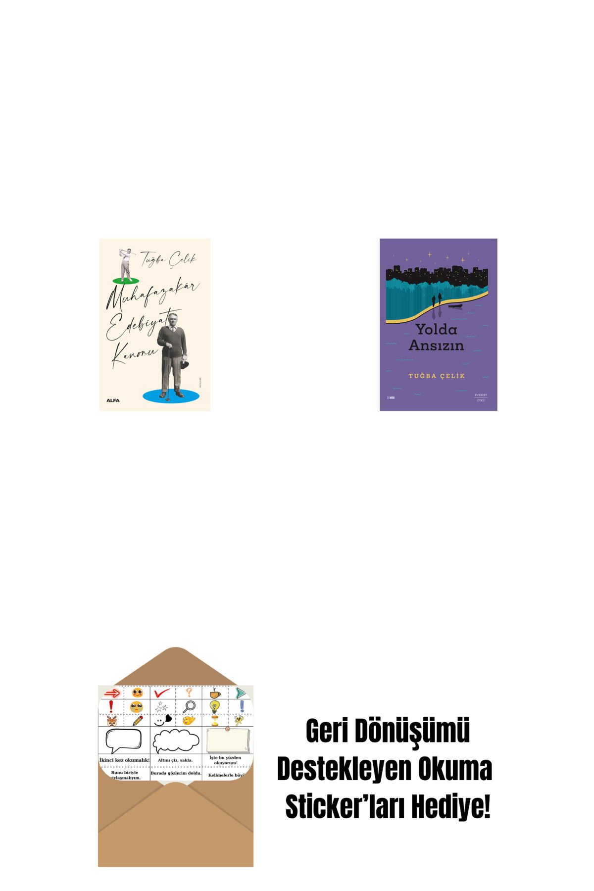 Everest Yayınları Muhafazakâr Edebiyat Kanonu + Yolda Ansızın + Okuma Sticker'ları