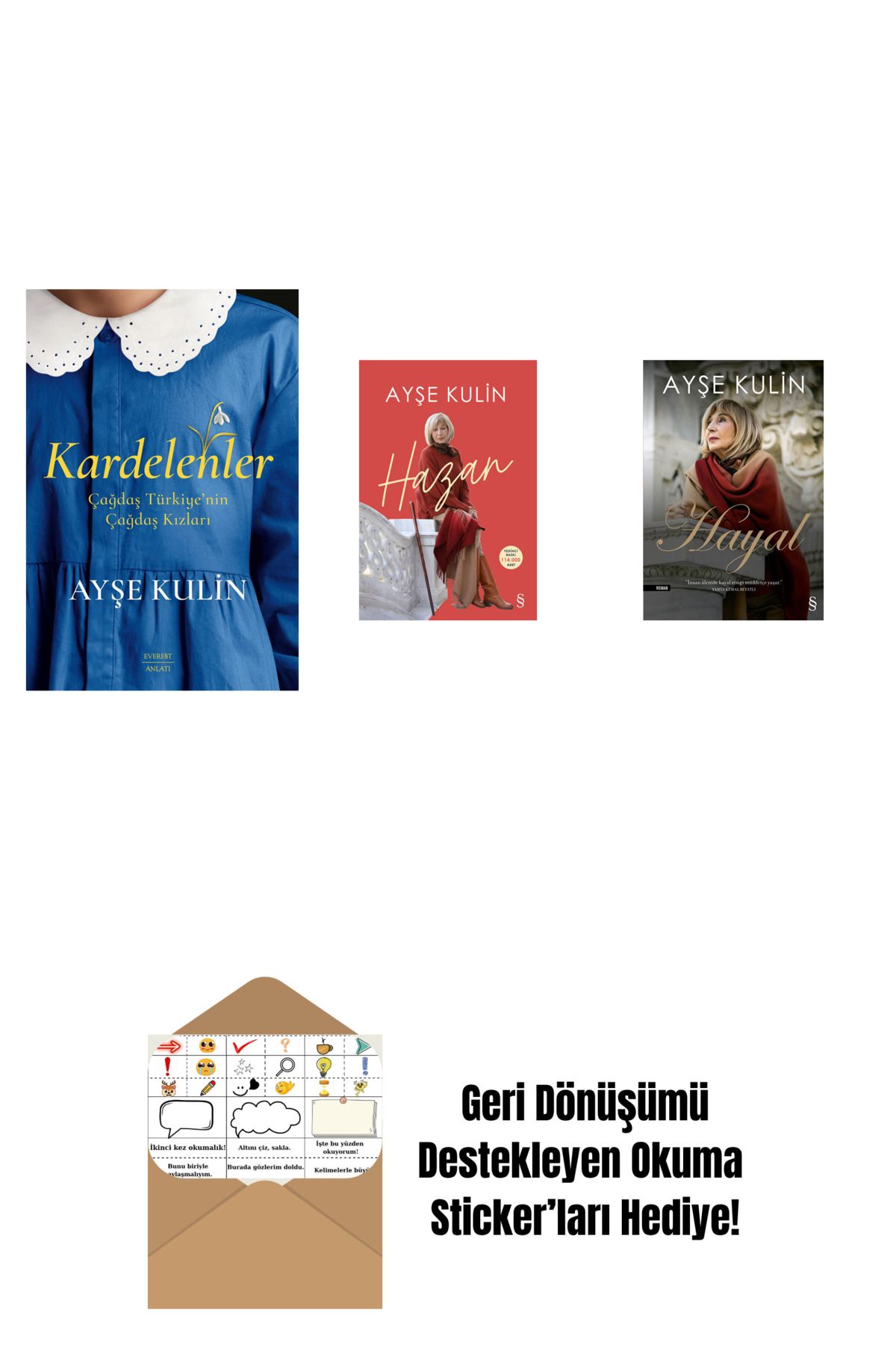 Everest Yayınları Kardelenler + Hazan + Hayal + Okuma Sticker'ları