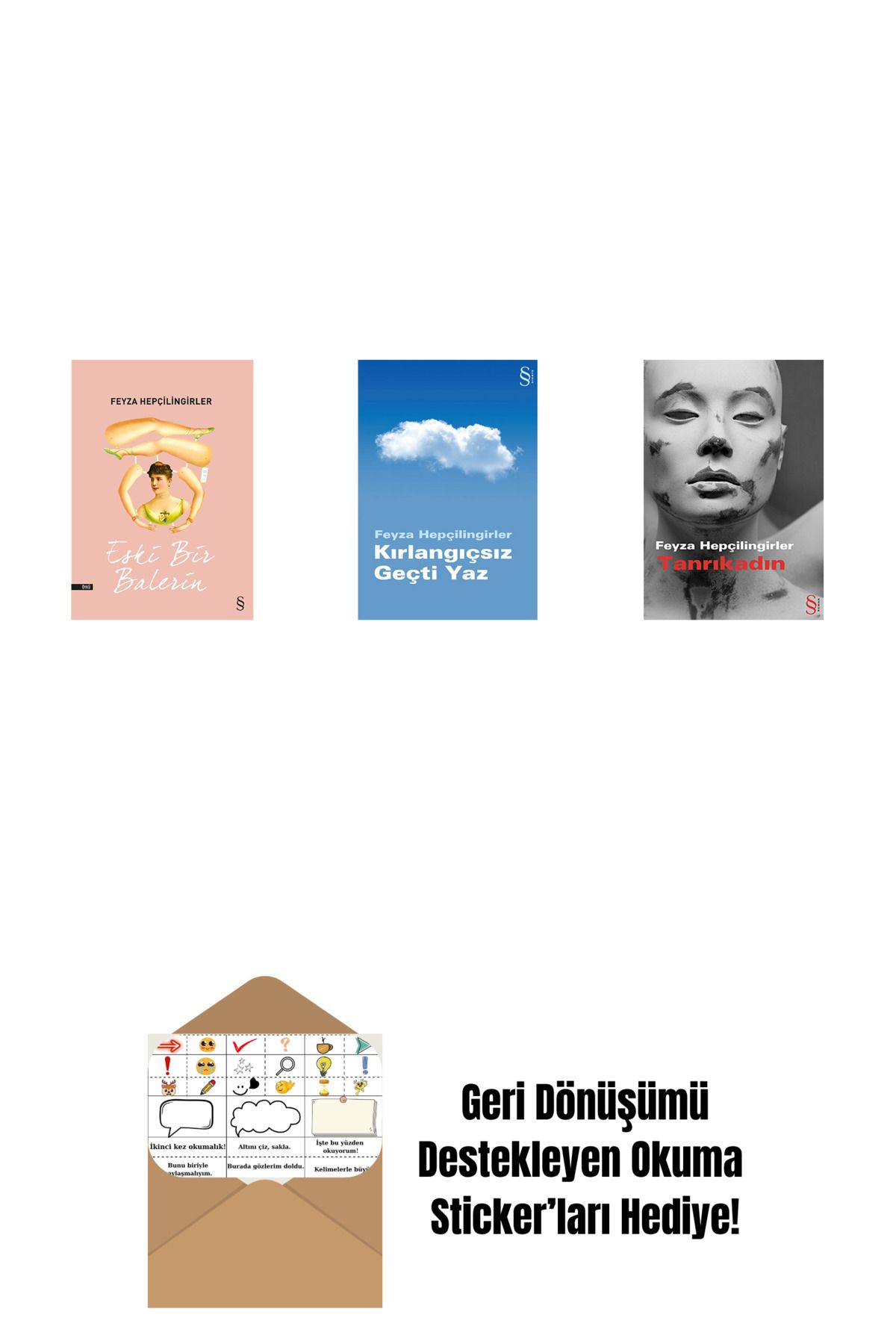 Everest Yayınları Eski Bir Balerin + Kırlangıçsız Geçti Yaz + Tanrıkadın + Okuma Sticker'ları