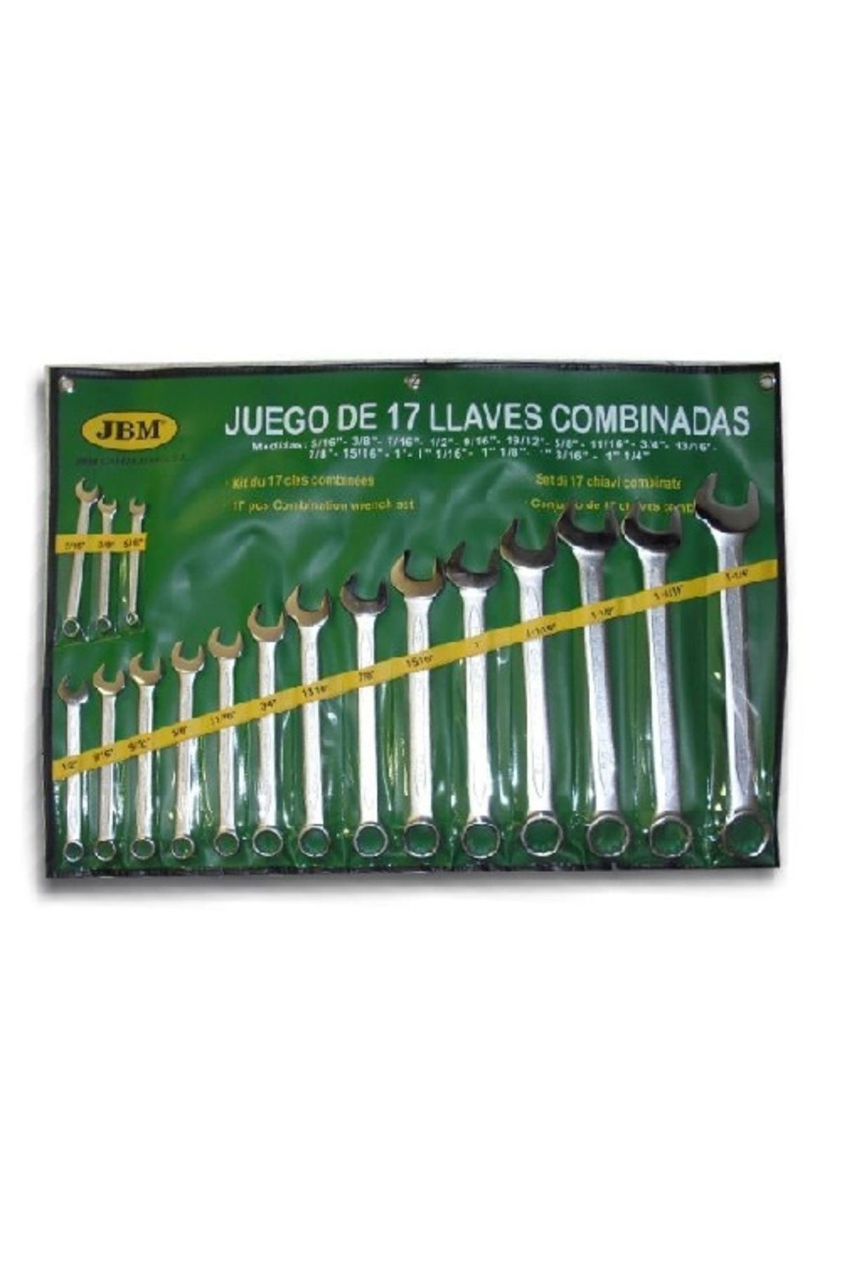 JBM-SET OF 17 COMBINATION WRENCHES IN SHEETS JBM 1