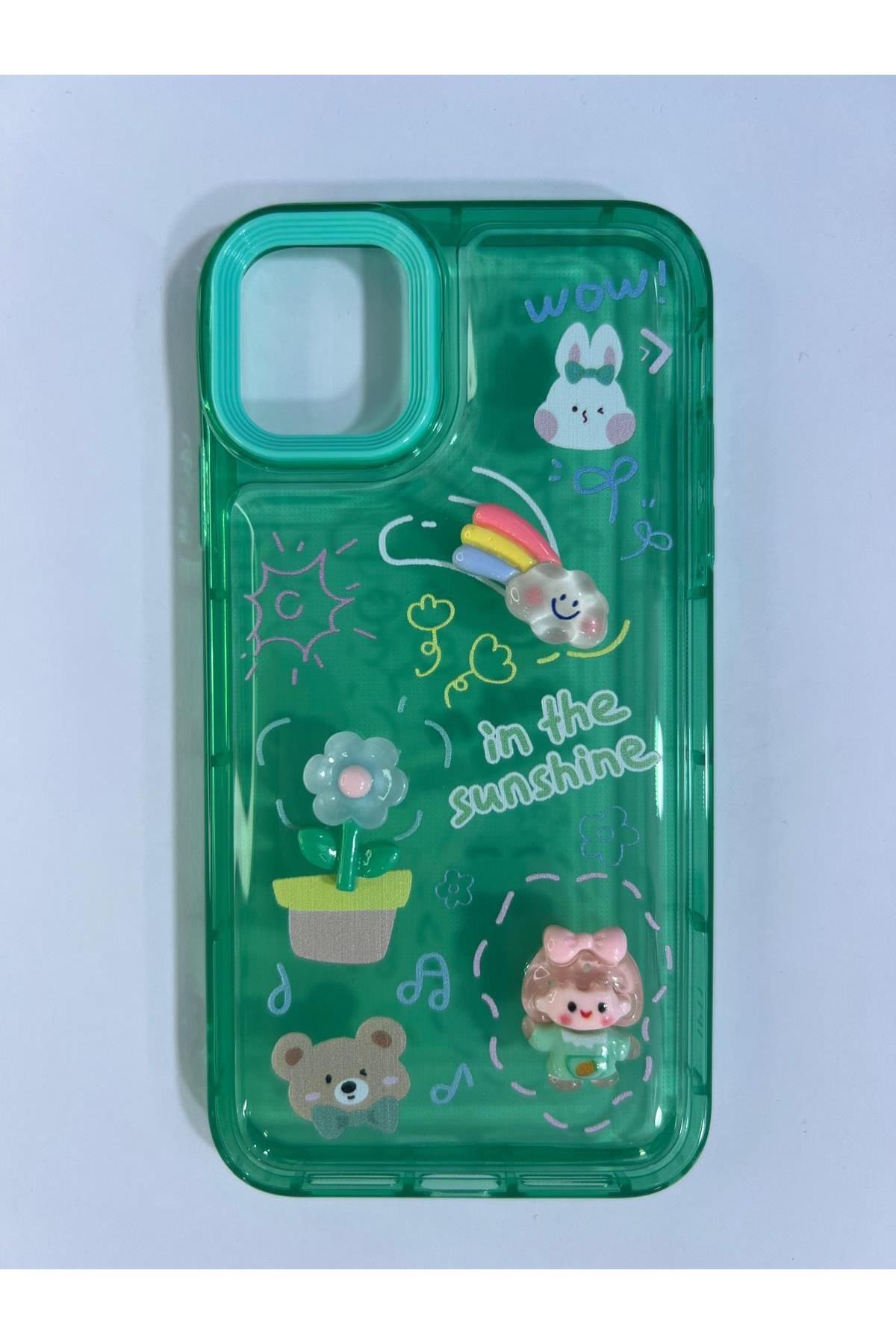 armorix ARMORİX İPHONE 11 3D YEŞİL FİGÜRLÜ SİLİKON KILIF