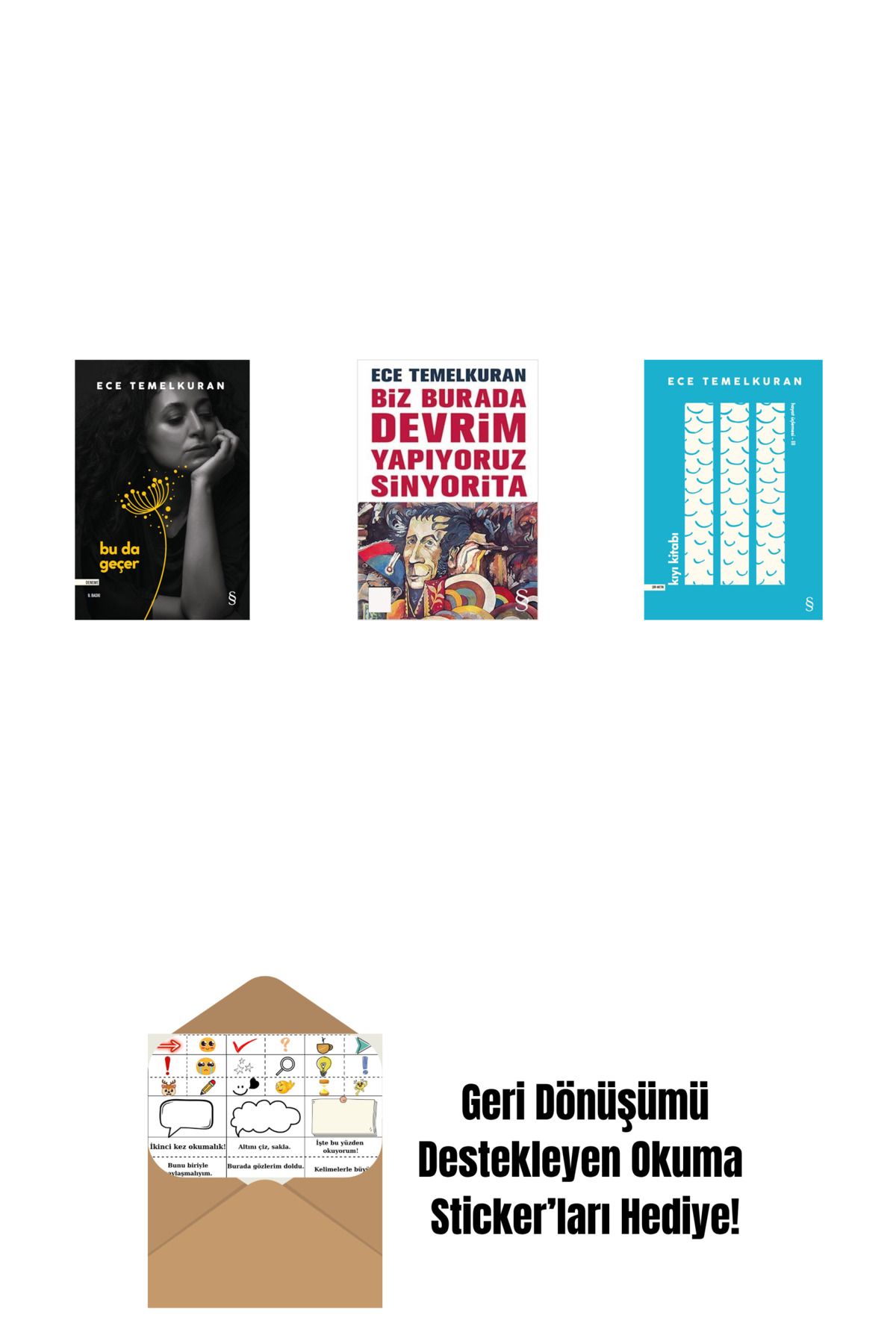 Everest Yayınları Bu da Geçer + Biz Burada Devrim Yapıyoruz Sinyorita (Cep Boy) + Kıyı Kitabı + Okuma Sticker'ları