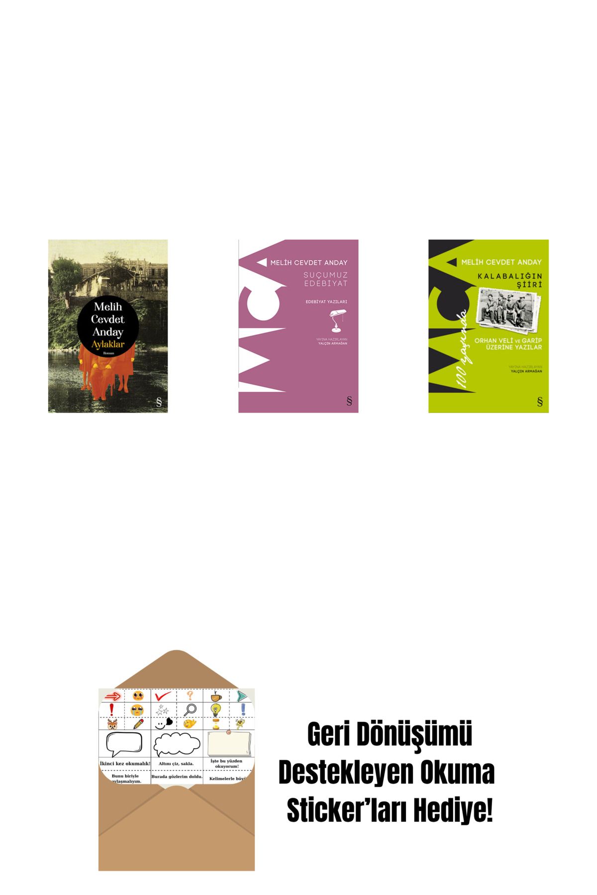 Everest Yayınları Aylaklar (Ciltli) + Suçumuz Edebiyat + Kalabalığın Şiiri + Okuma Sticker'ları