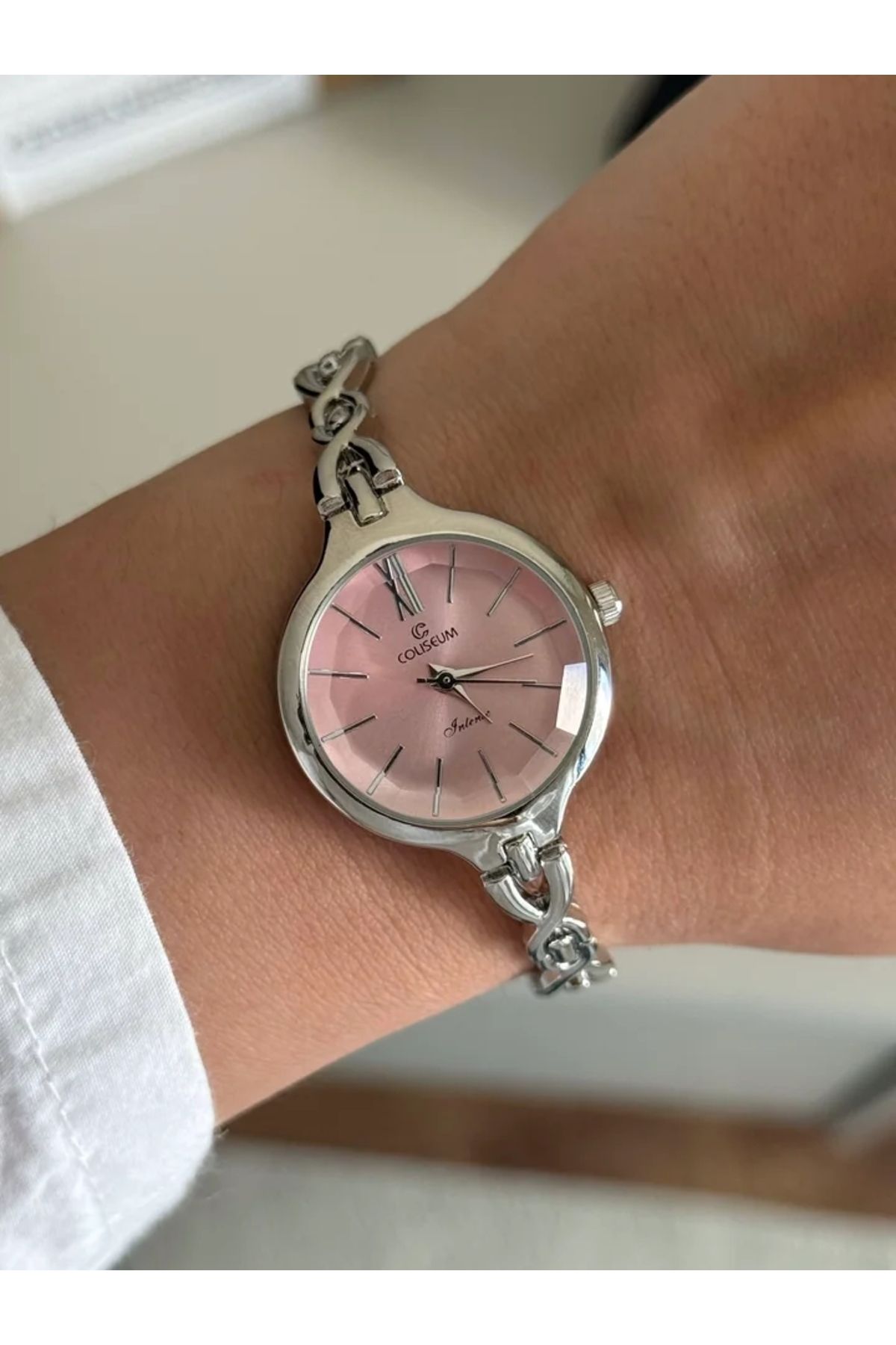 RoseandRoses Wora İnce Kordon Kadın Kol Saati Gümüş (Pembe Kadran)
