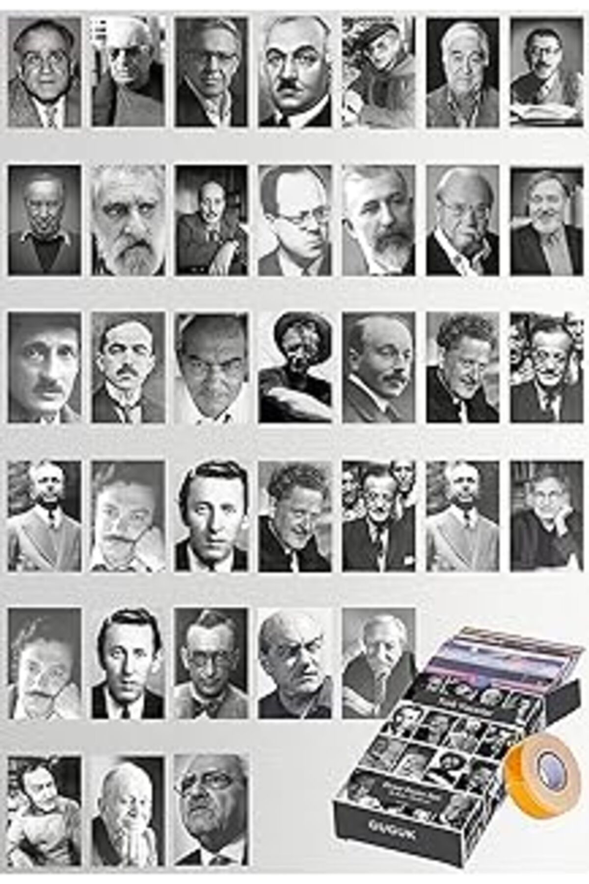 Pazarcan Guguk Türk Yazar Temalı 36 Adet Duvar Poster Seti, Özel Tasarım Kutulu, Oda Dekoru (GGK-K025)