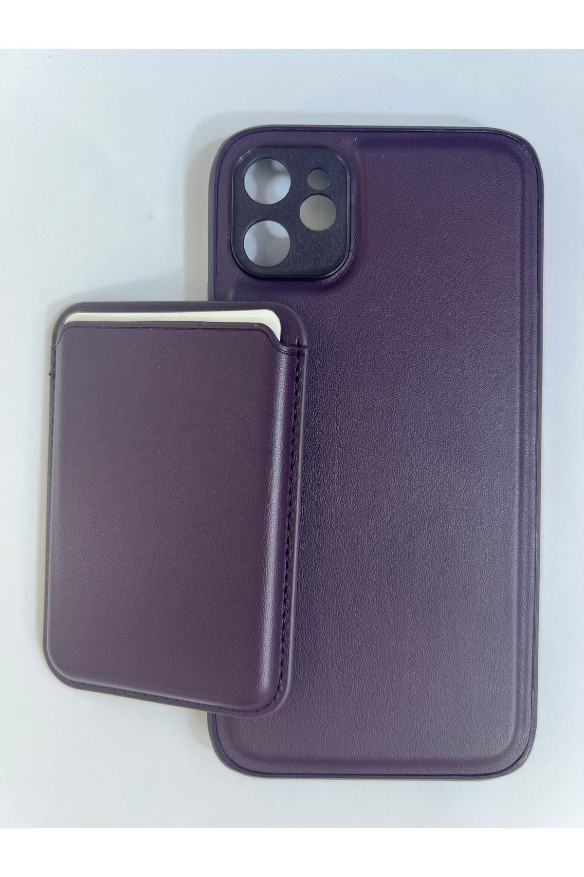 Amorix ARMORİX İPHONE 11 MOR MAGSAFELİ MAGNETİK KARTLIKLI KILIF