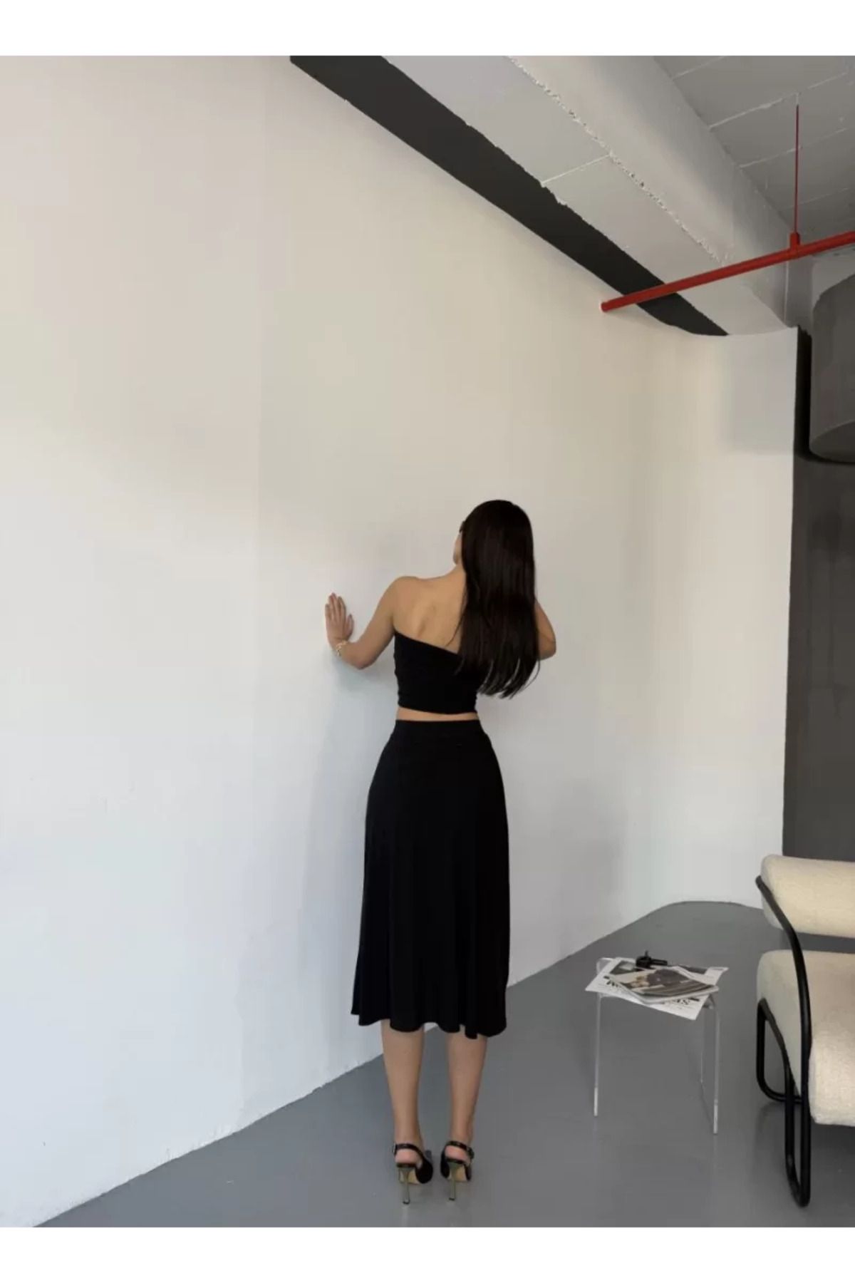 ruum fashions Çepli Şortlu Yırtmaçlı Etek