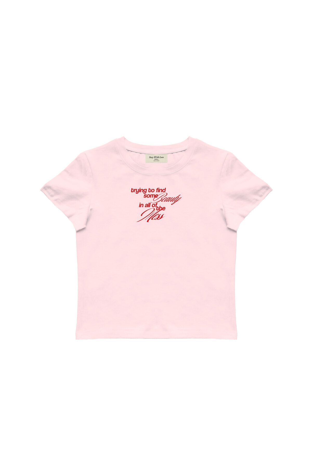 lethestudios Beauty In The Chaos Baskılı Baby Tee Crop Top