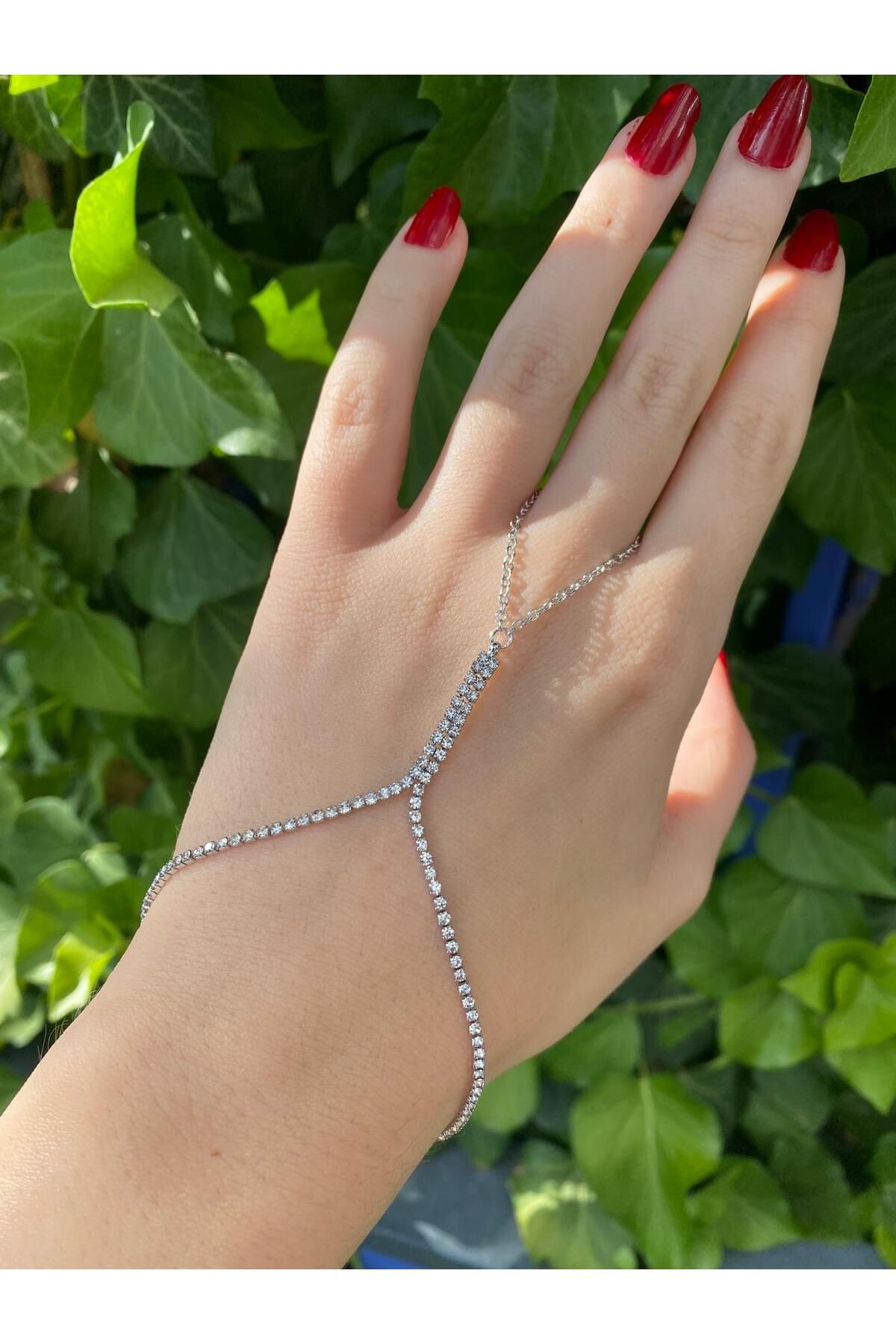 sain jewelry Su yolu gümüş renk taşlı şahmeran