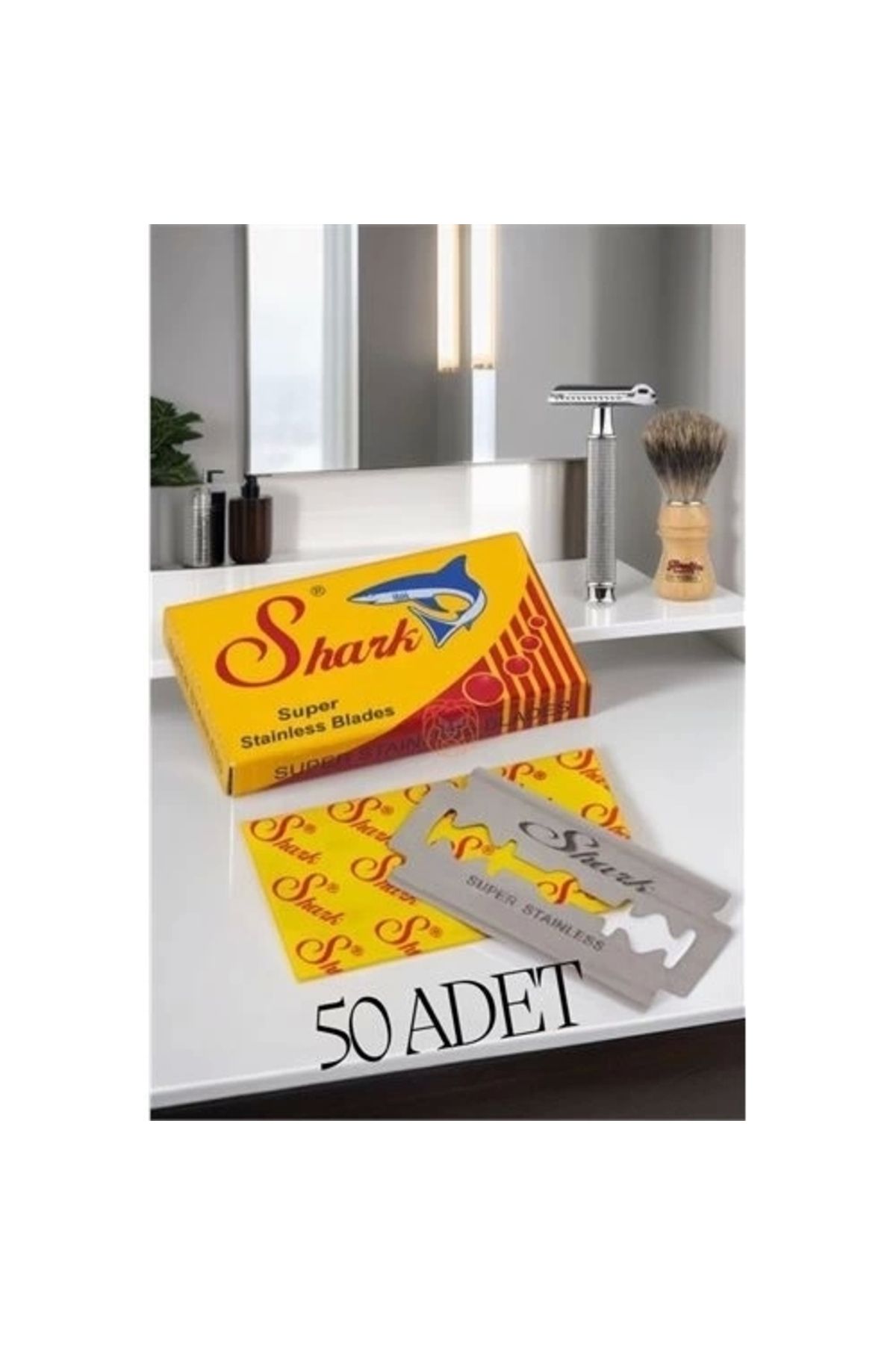 Generic Shark 50 Adet Paslanmaz Çelik Tıraş Jileti
