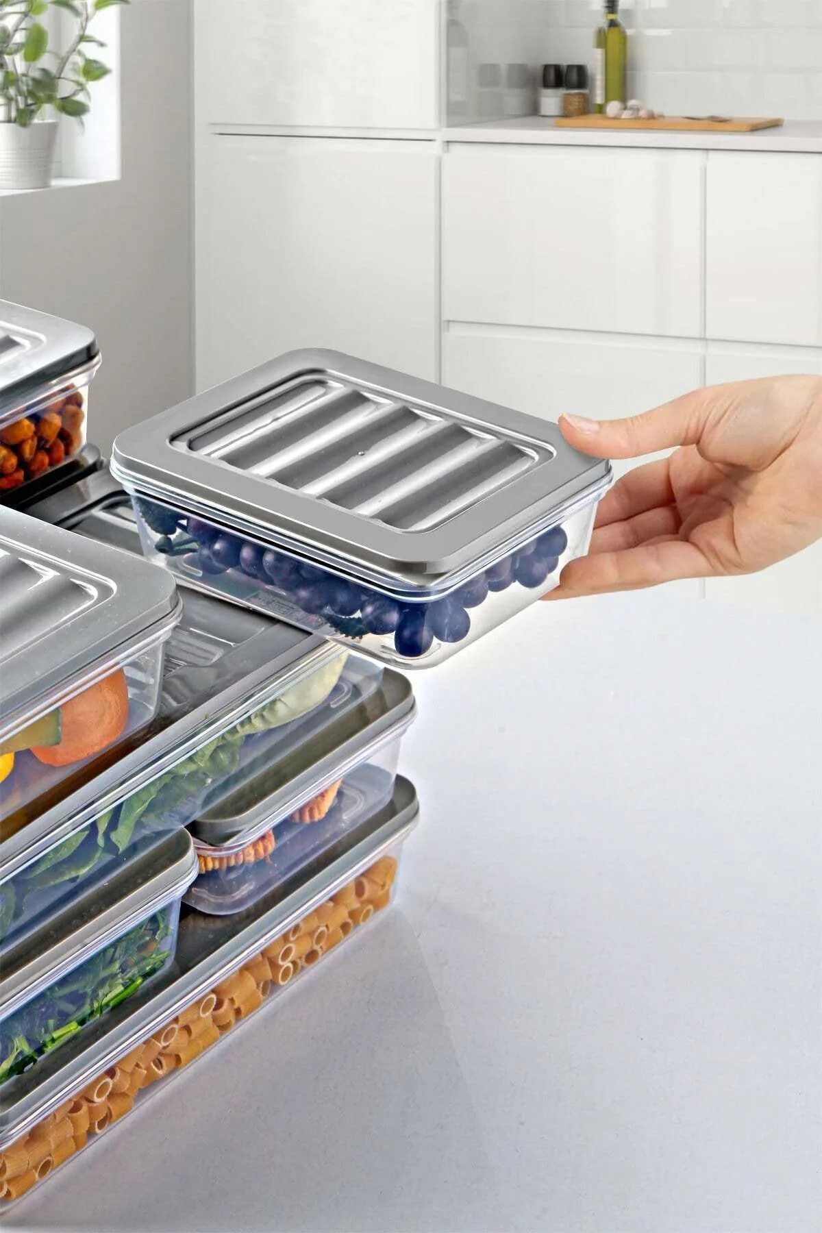SAVLAR-Set of 9 Ice Box Storage Containers - 4 Different Sizes, Maximum Organization! 5