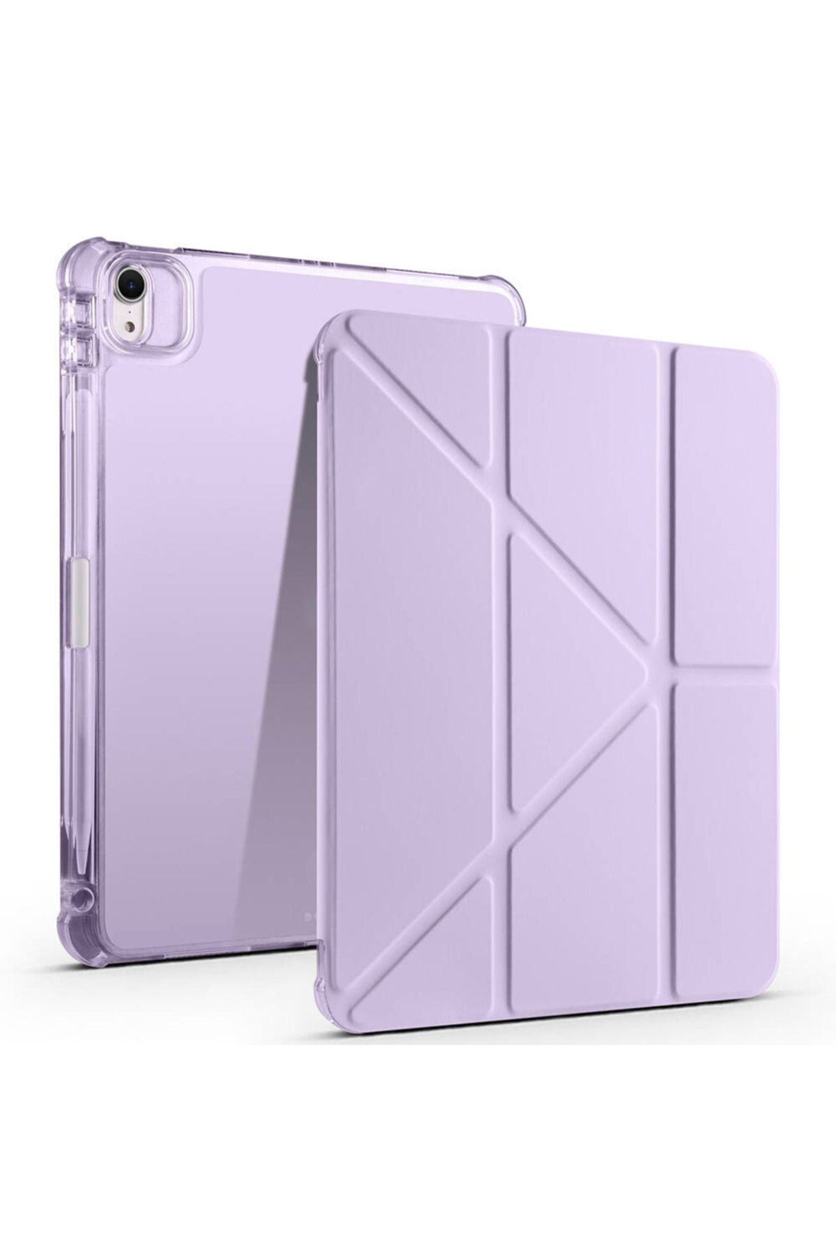 Megafox Teknoloji Apple iPad Air 13 2025 M3 Uyumlu Kılıf Zore Tri Folding Kalem Bölmeli Standlı Kılıf