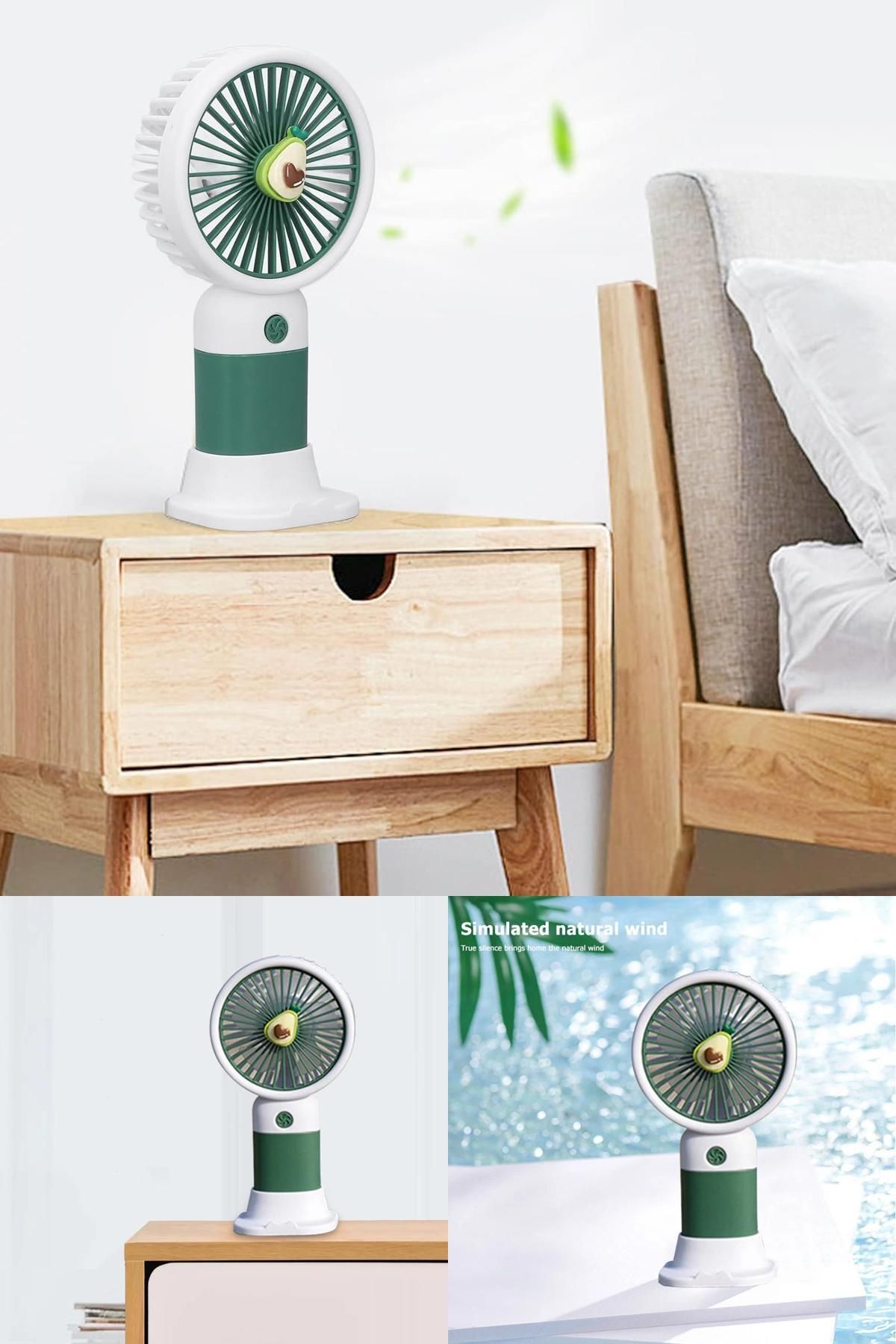 Midday 🥑 Sevimli Avokado Mini Fan | Taşınabilir, Güçlü Hava Akışlı, USB Şarjlı Yaz Yardımcısı Dekoratif