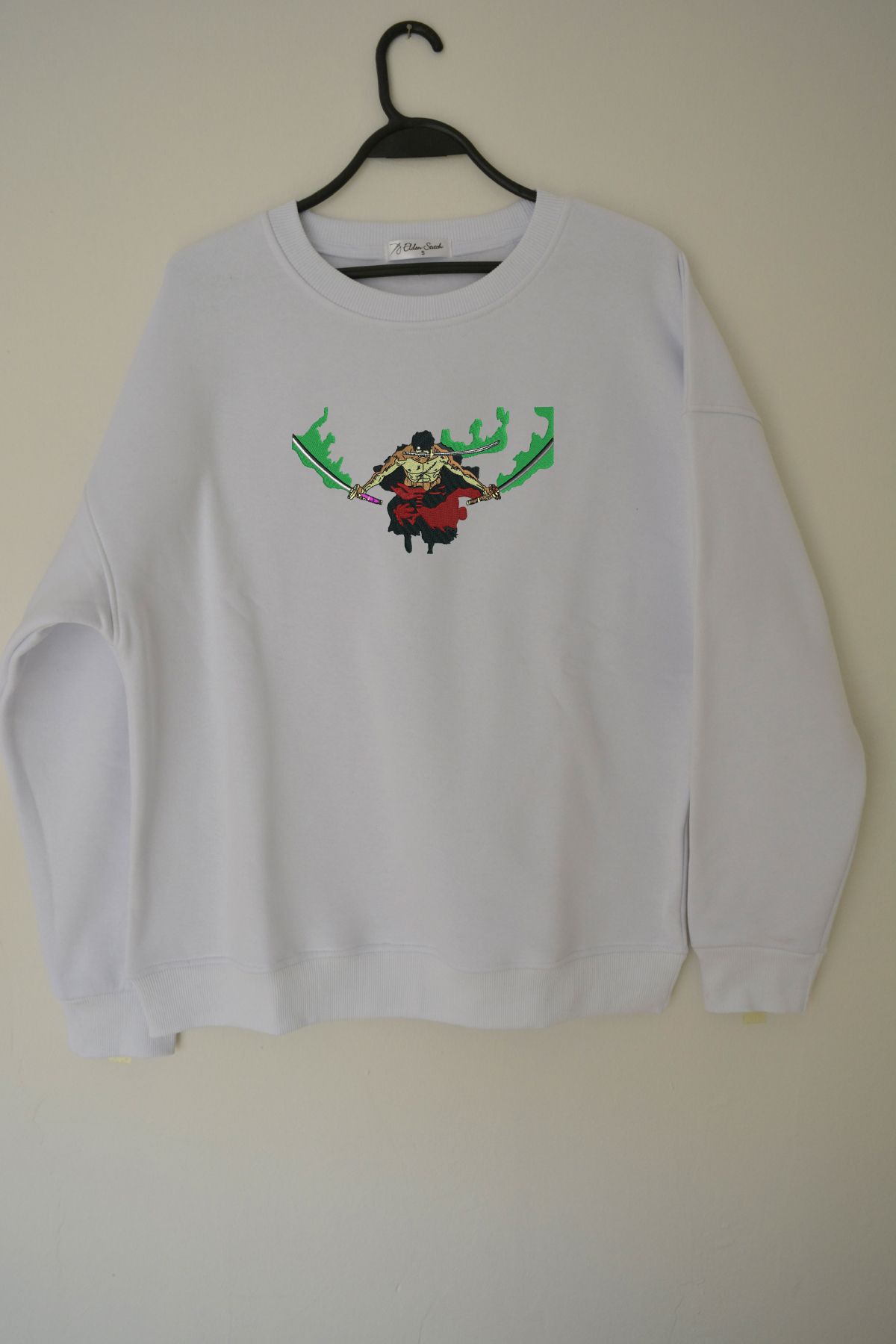 EldenStitch Roronoa Zoro Nakış İşlemeli Unisex Oversize Sweatshirt