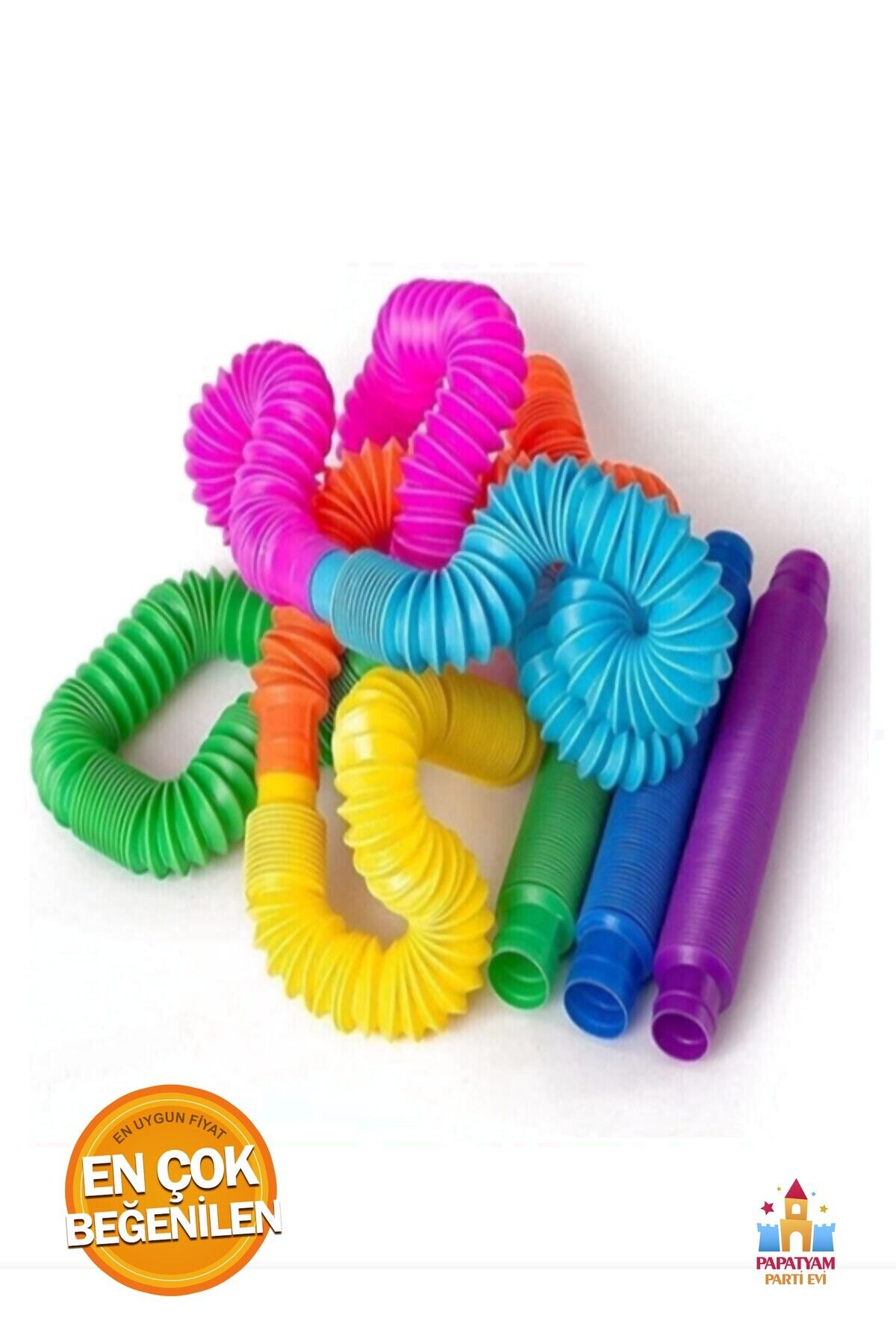 PapatyamPartiEvi Esnek Tüp Boru Eğitici Duygusal Oyuncak - Pop Tubes Popit 5 Adet ile Çocuklarınızın Zekasını Gelişti