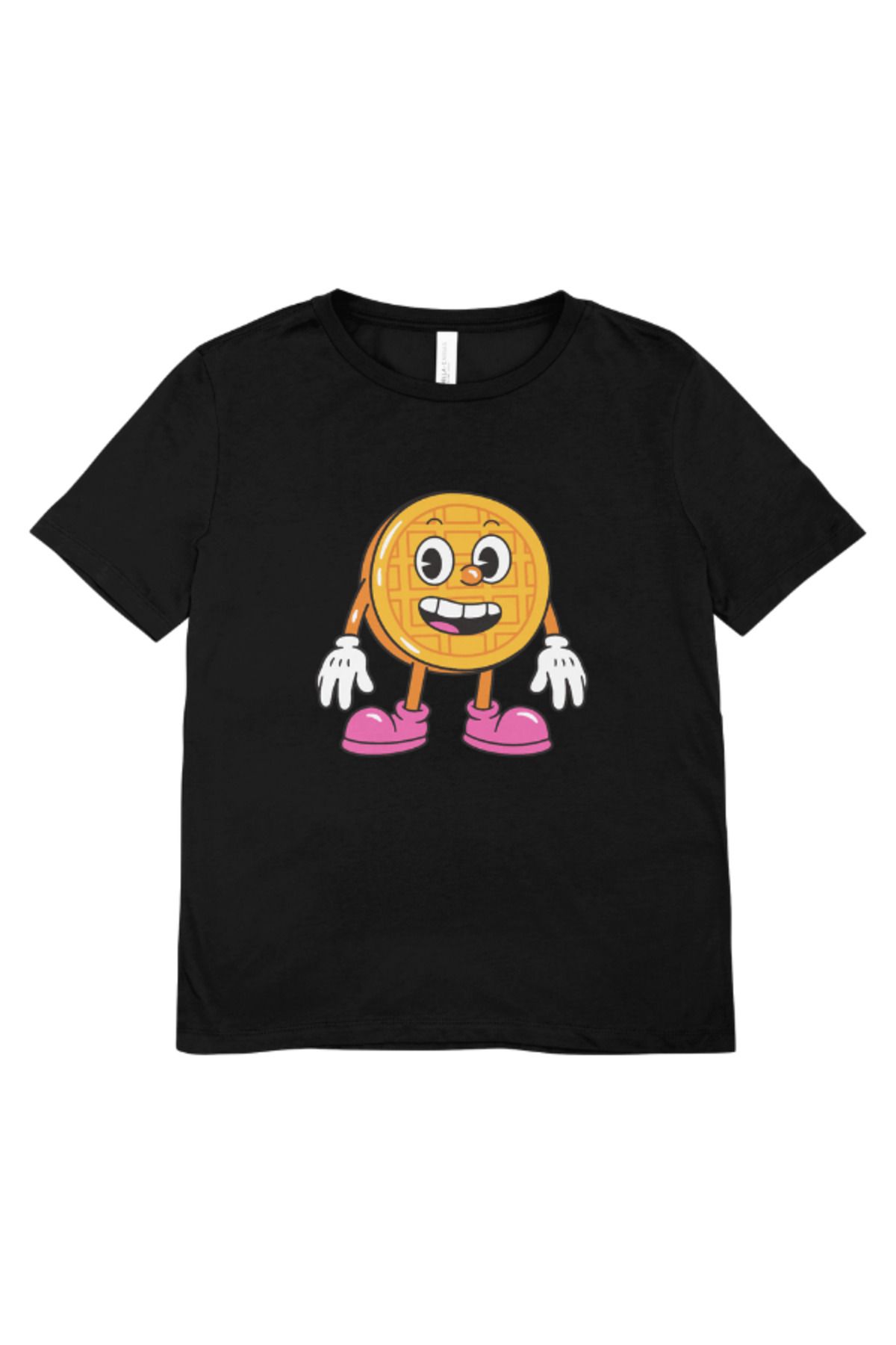 madeora Baskılı Unisex Siyah Tişört, CANLI RENKLİ SOLMAZ