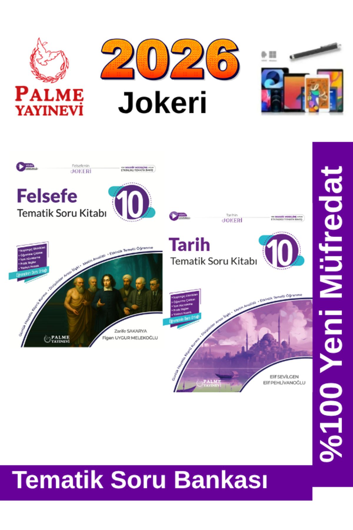 Palme Yayınevi 2026 10.Sınıf Tarih-Felsefe %100 Yeni Müfredat Tematik Soru Bankası+Android Kalem