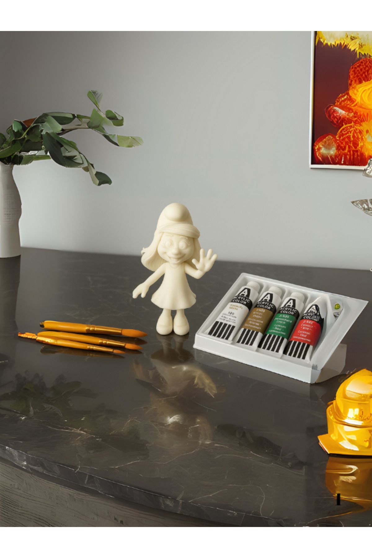 EB Handmade Workshop Boyanabilir Şirine Figür 3D Baskı + Akrilik Boya ve Fırça