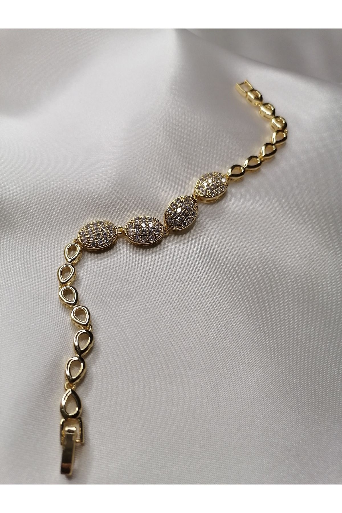 Lailis accessories oval taşlı gold bileklik