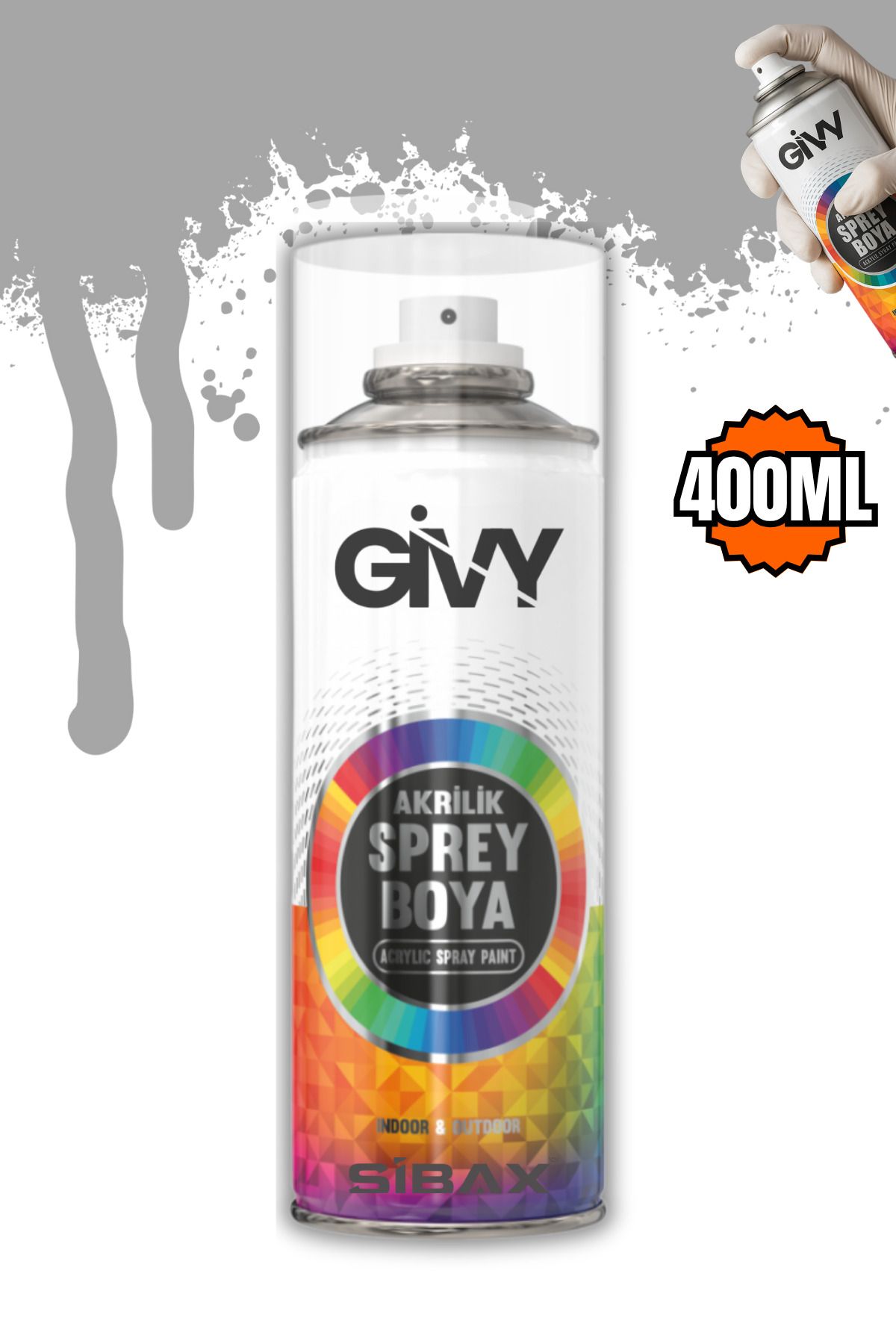 GİVY Akrilik Sprey Boya Krom Efekt 400 ml