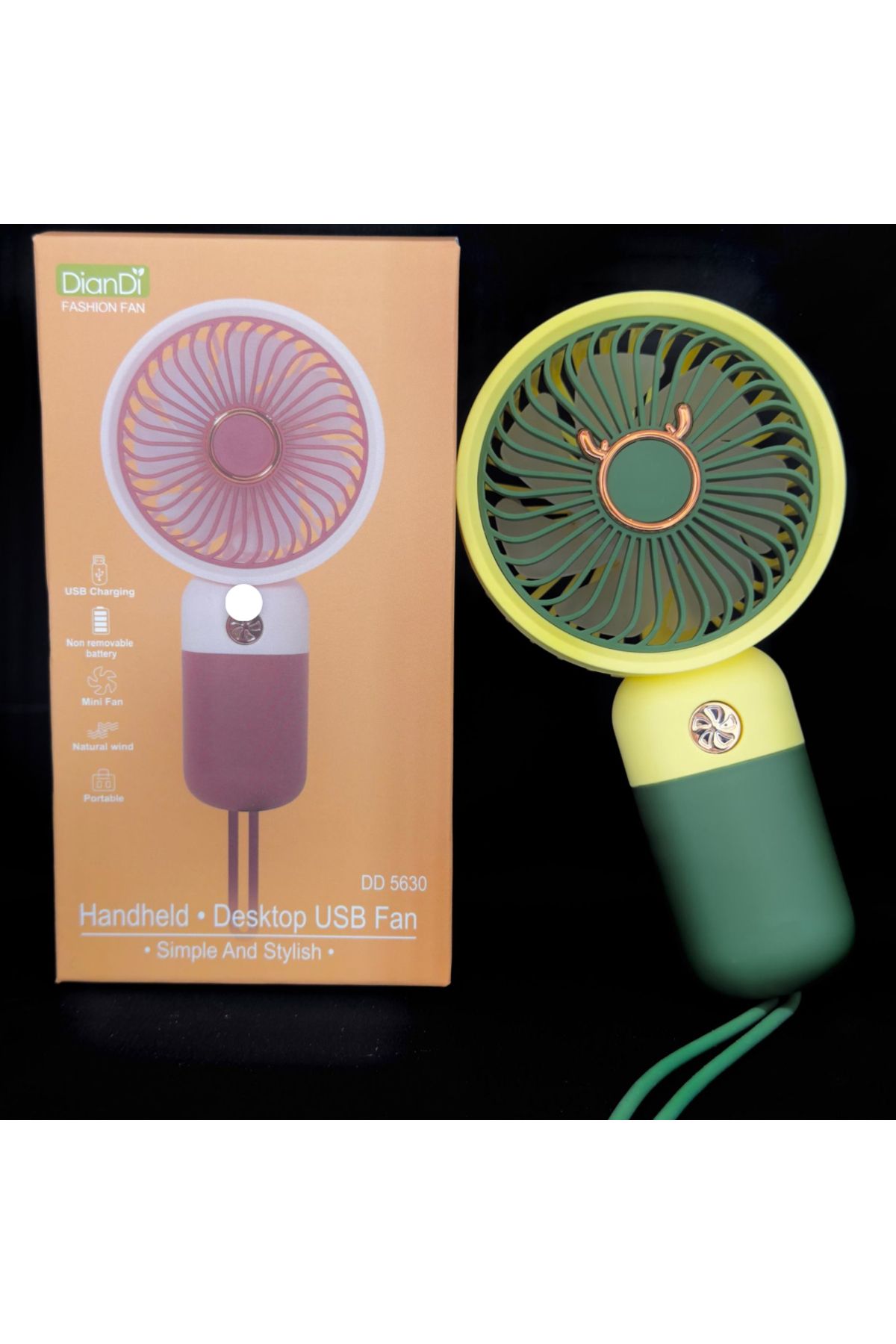 GümüşAVM 3 Kademeli Şarjlı Standlı Taşınabilir Mini Fan