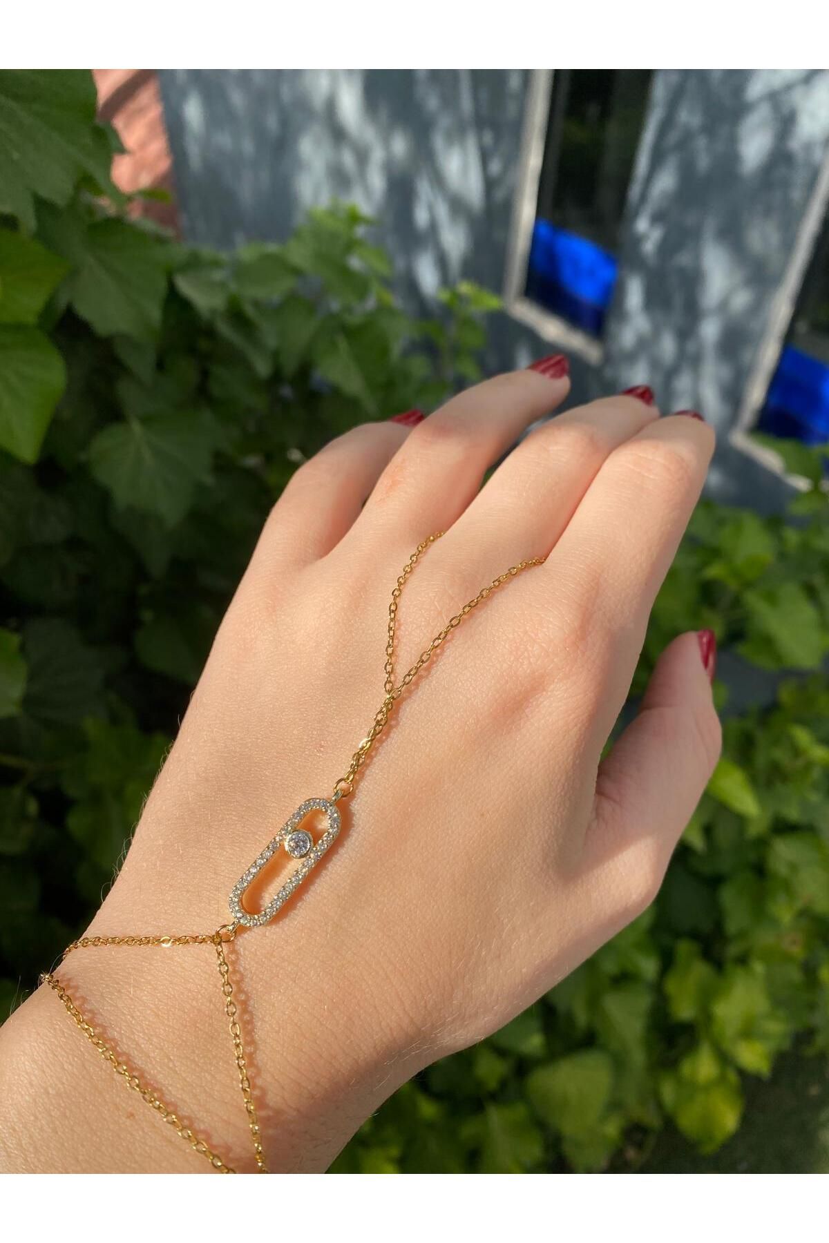 sain jewelry Gold Renk Zincir Zirkonlu taş Şahmeran