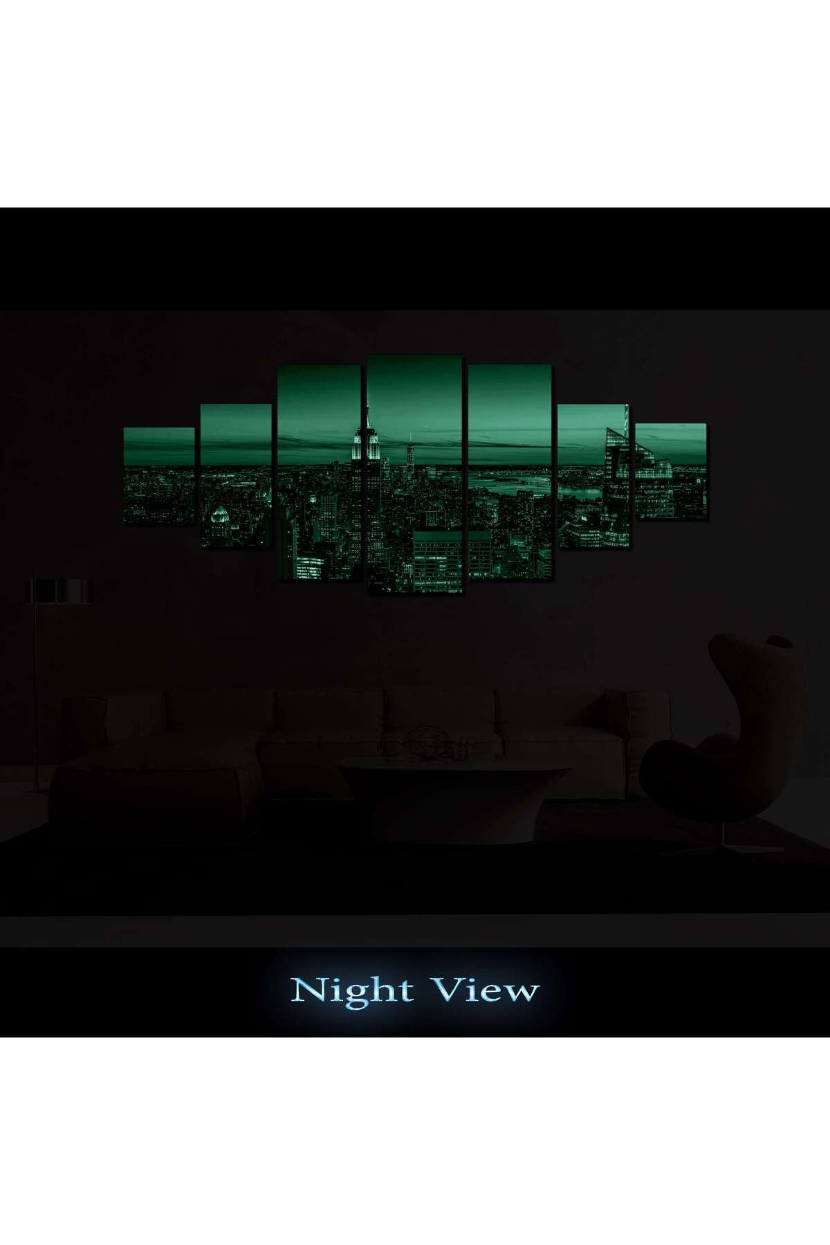 startonight-Set Tablou DualView Startonight Apus in oras, 7 piese, 100 x 240 cm 5