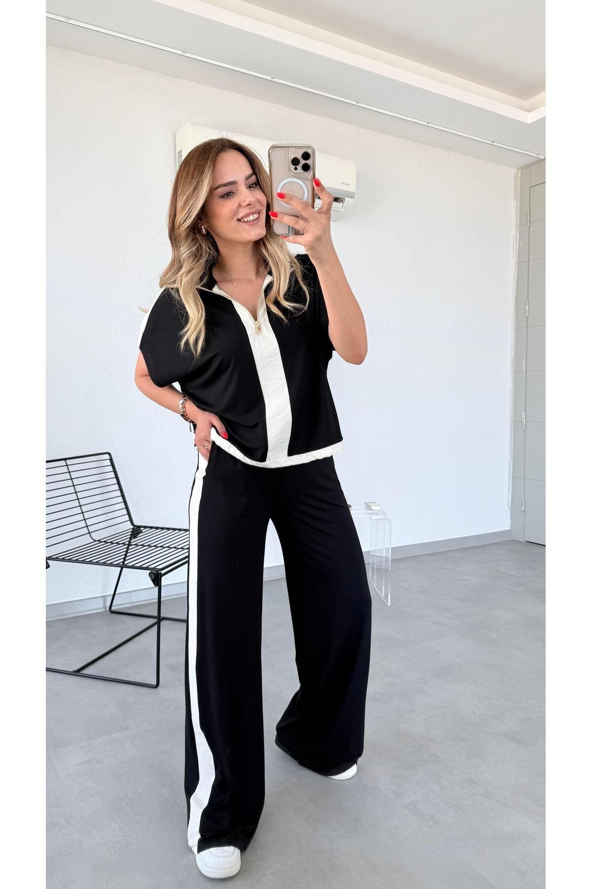 pelin yıldız butik Axel Fermuarlı Kısa Kol Eşofman Takım