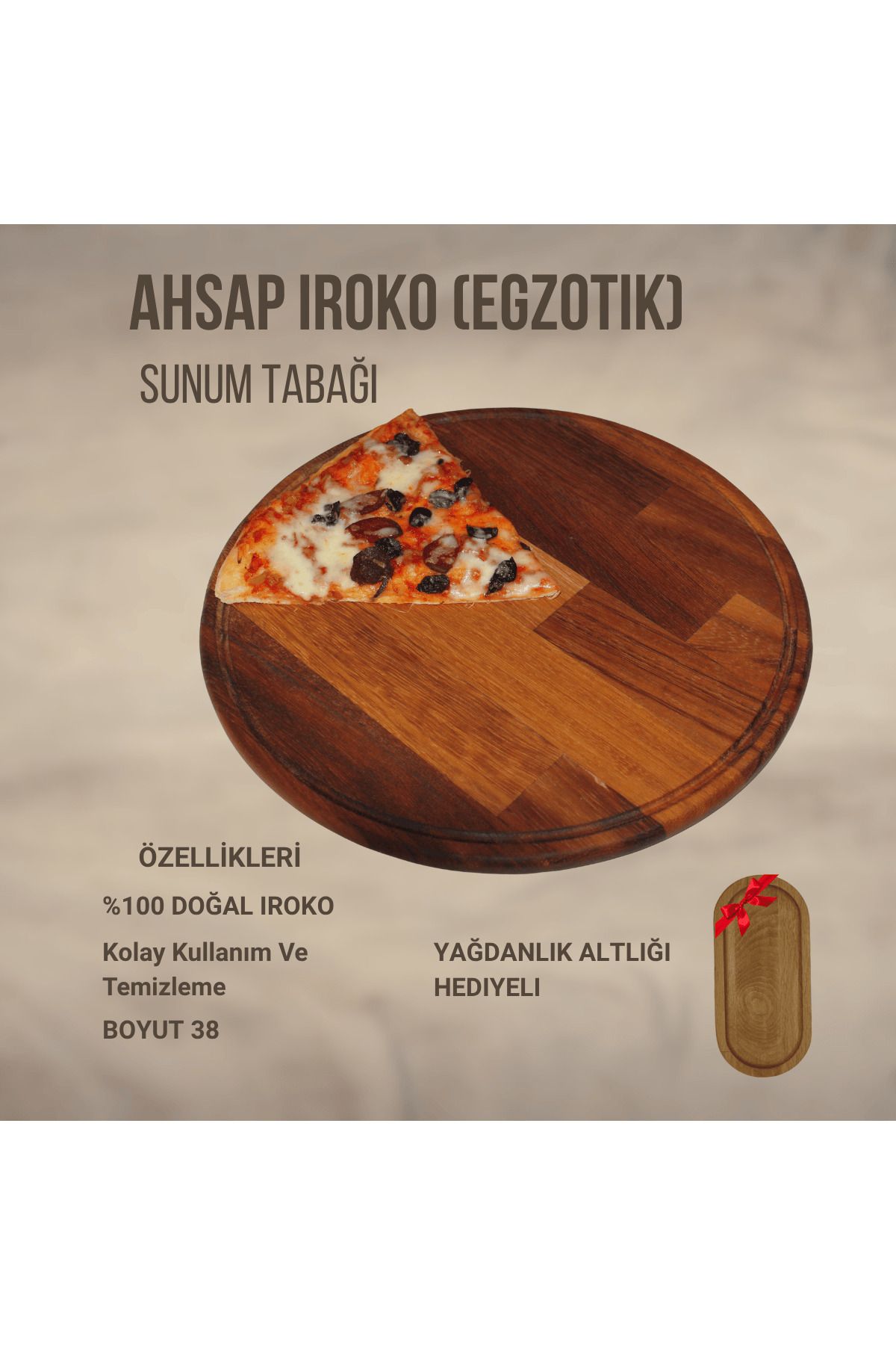 bidunyaahsap AHŞAP IROKO EGZOTIK SUNUM TABAĞI