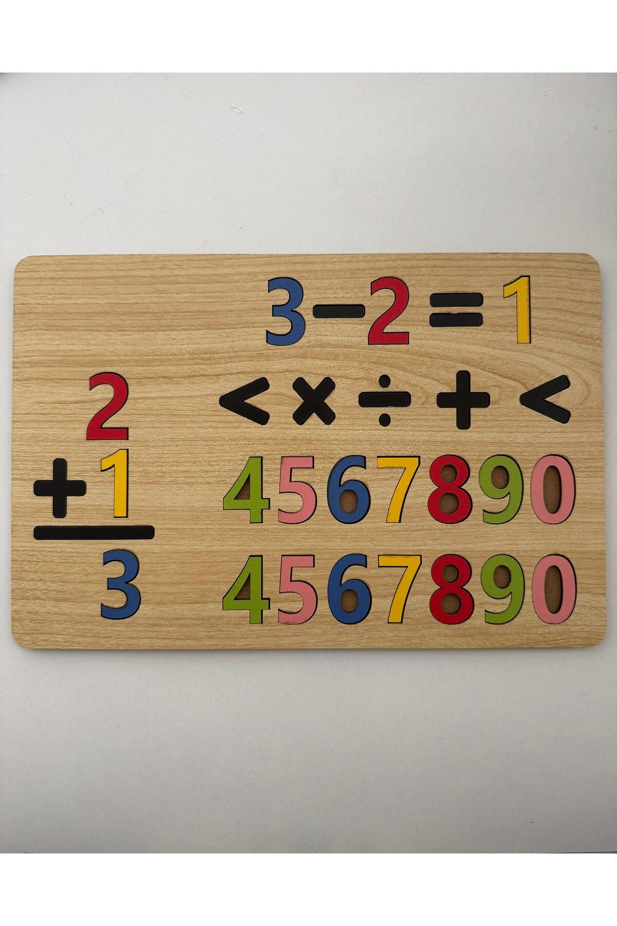 DEKOPPE Çocuklar İçin Ahşap Matematik Yapbozu – Eğitici Sayılar Oyunu