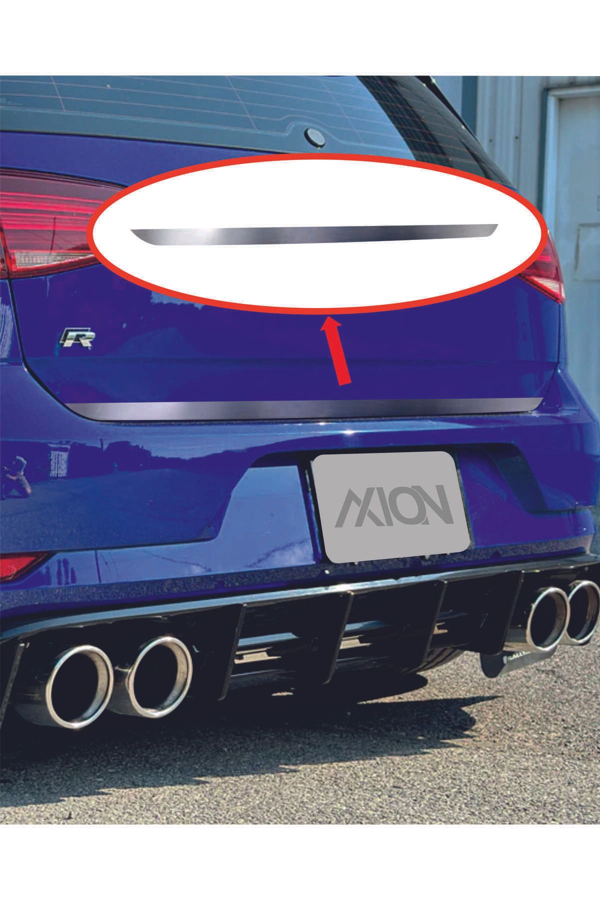 Axion Garage VW GOLF 7/7,5 (2012-2019) KROM BAGAJ ALT ÇITA FOLYO STİCKER - KROM FOLYO STİCKER BAGAJ ÇITASI