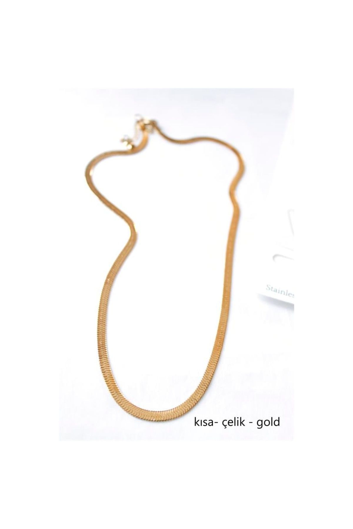 maarketim Kısa İtalyan Çelik Kolye-45 CM - Altın