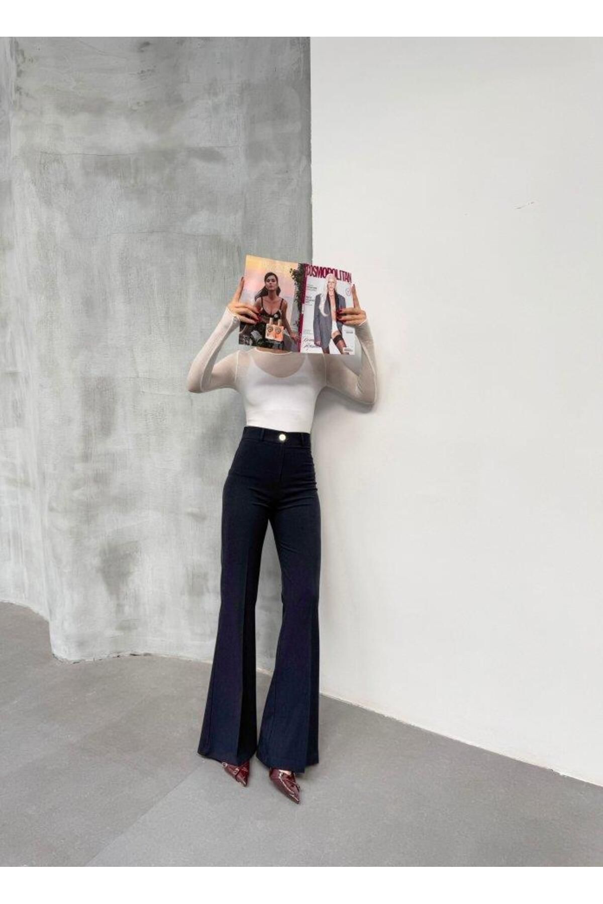modamtn 230 Gr Poly Viscose Full Lycra İspanyol Paça Pantolon