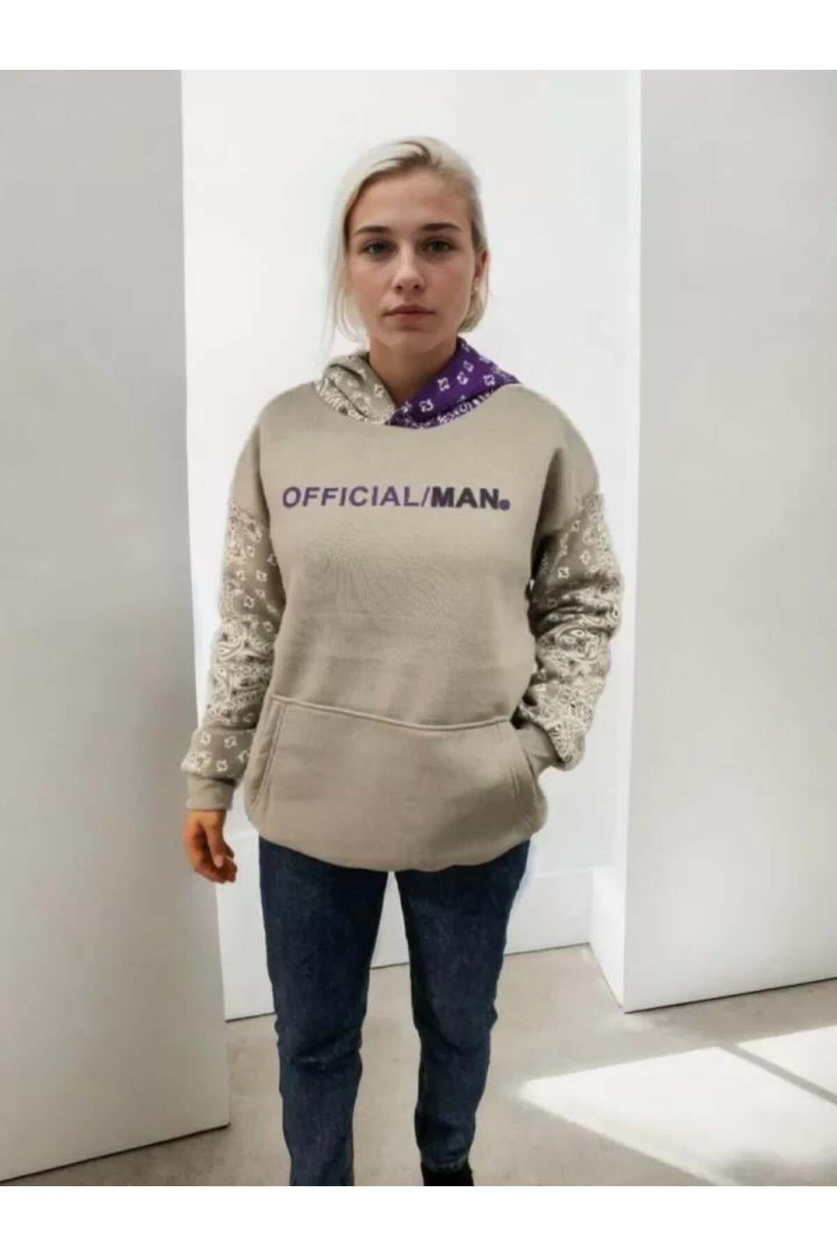 modamtn Baskılı Kapüşonlu Sweatshirt - Gri