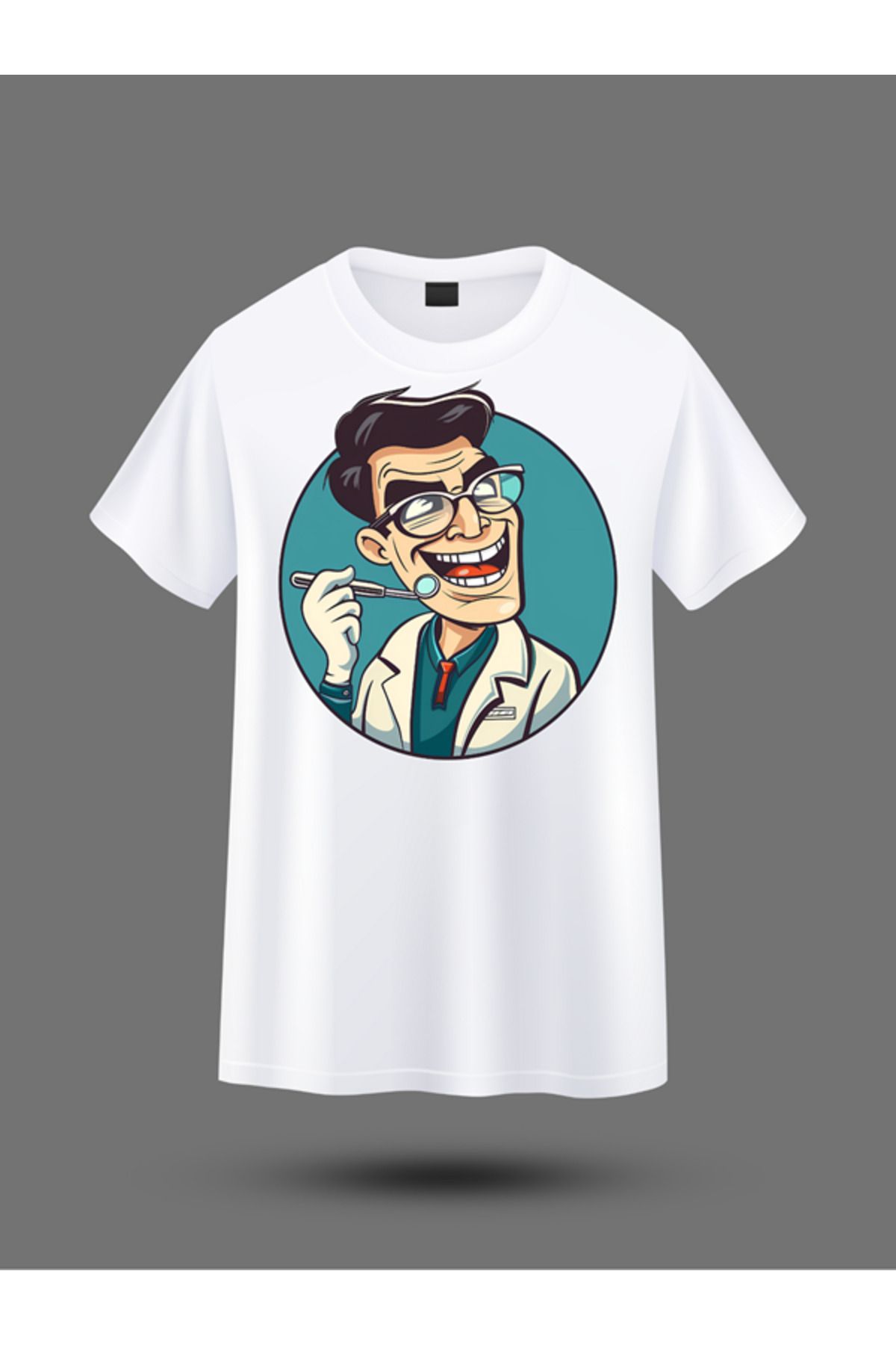 BERFA STORE Karikatür Diş Hekimi T-Shirt – Mizahi Dişçi Hediyesi