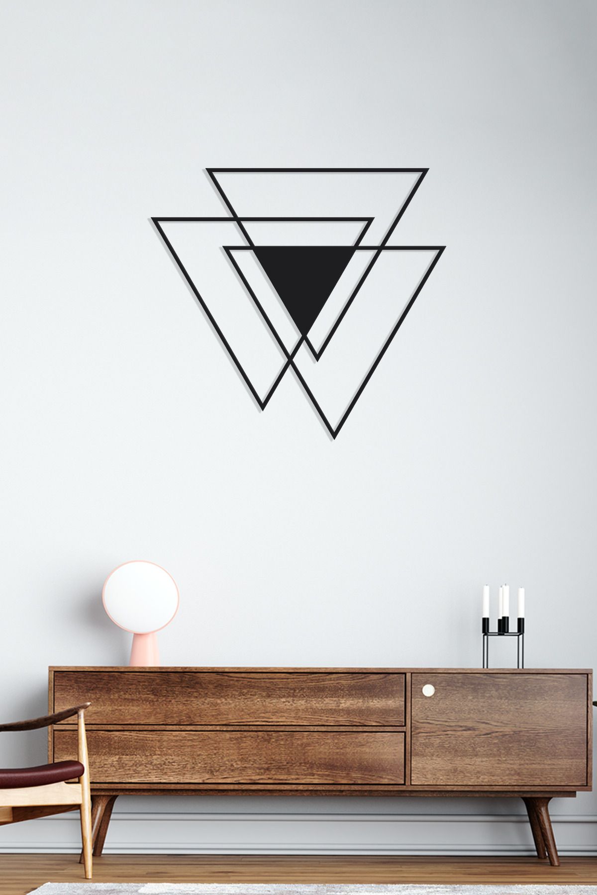 cncrafft Üçgen Geometrik Metal Tablo – Minimal Duvar Dekoru