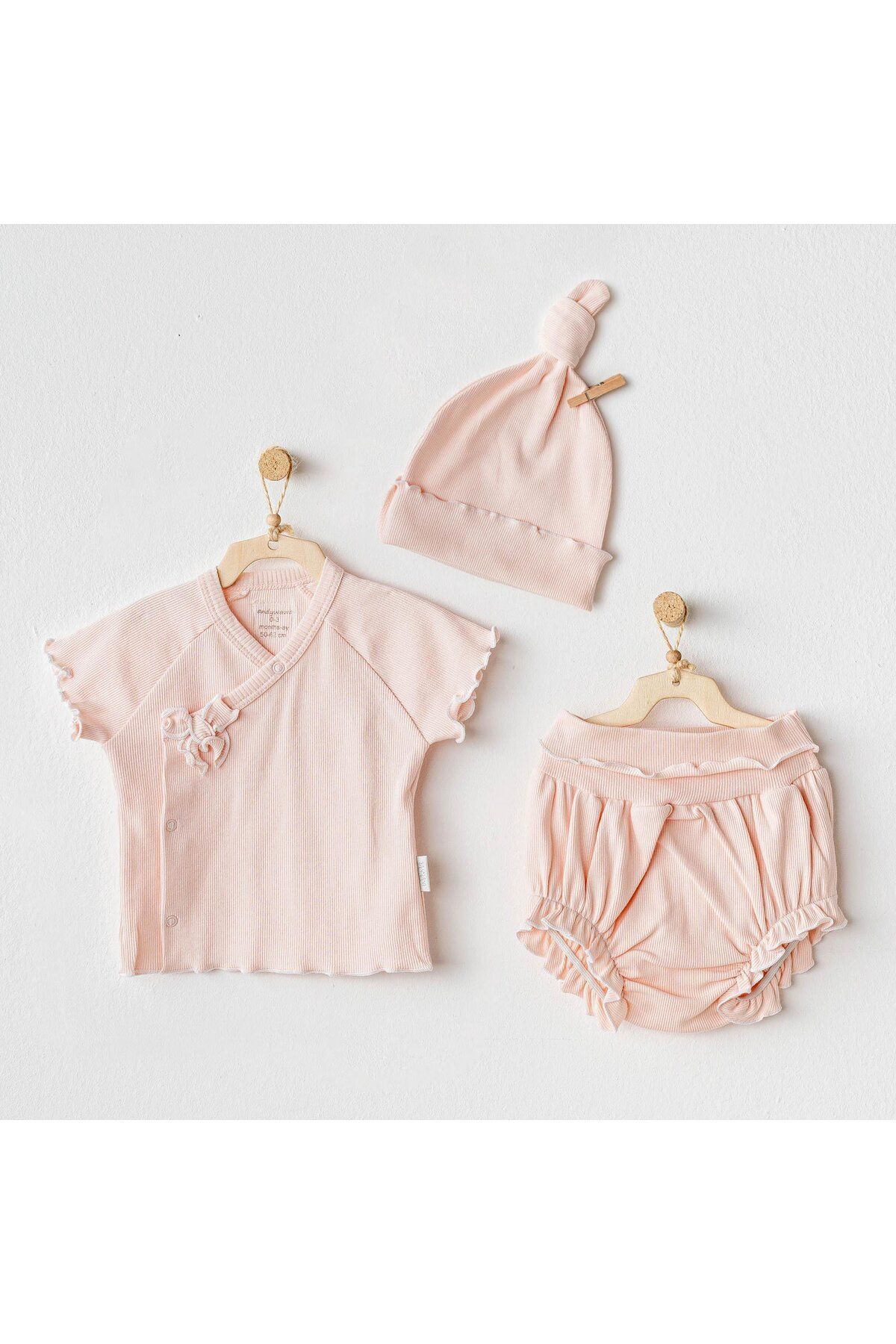 MBB ETİCARET Andywawa AC25899 3'Lü Basic Bebe Takım Salmon